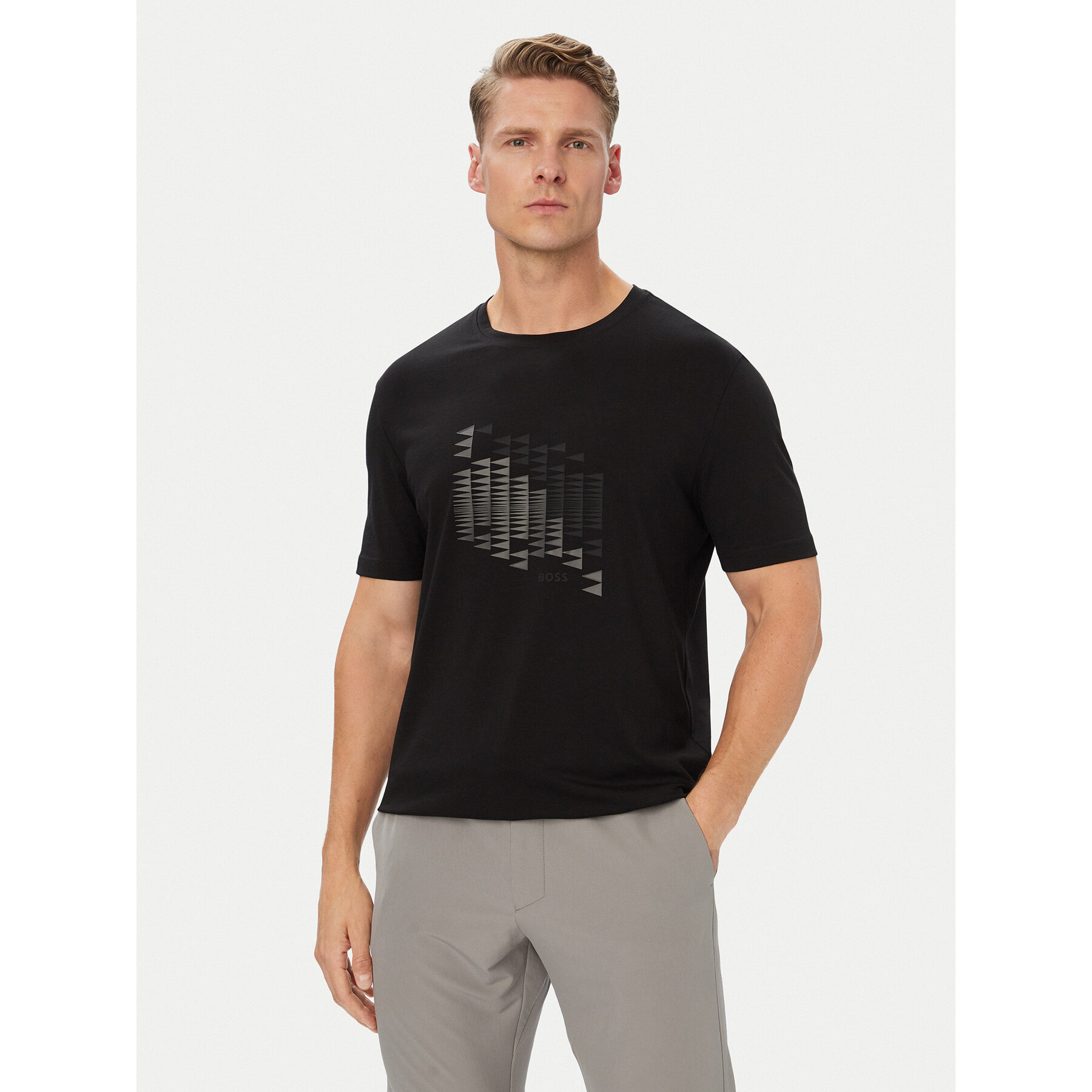 BOSS T-Shirt Network Flag 50566853 Schwarz Regular Fit