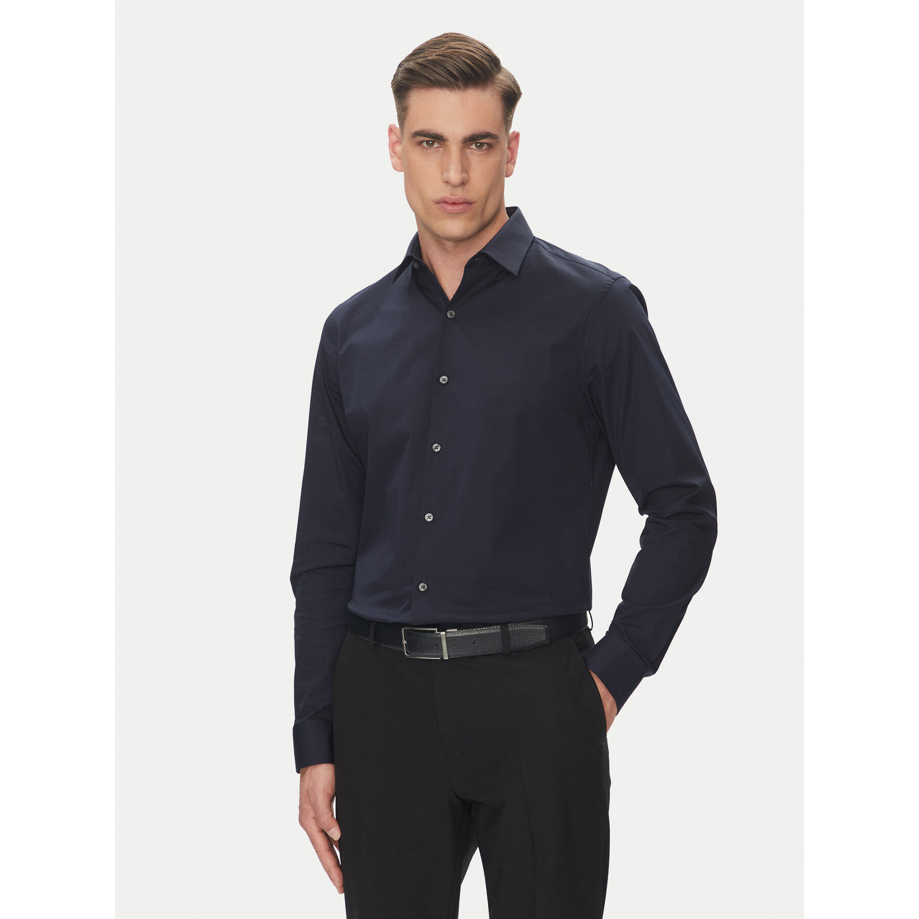 Calvin Klein Hemd Essential LV019EU000 Dunkelblau Slim Fit