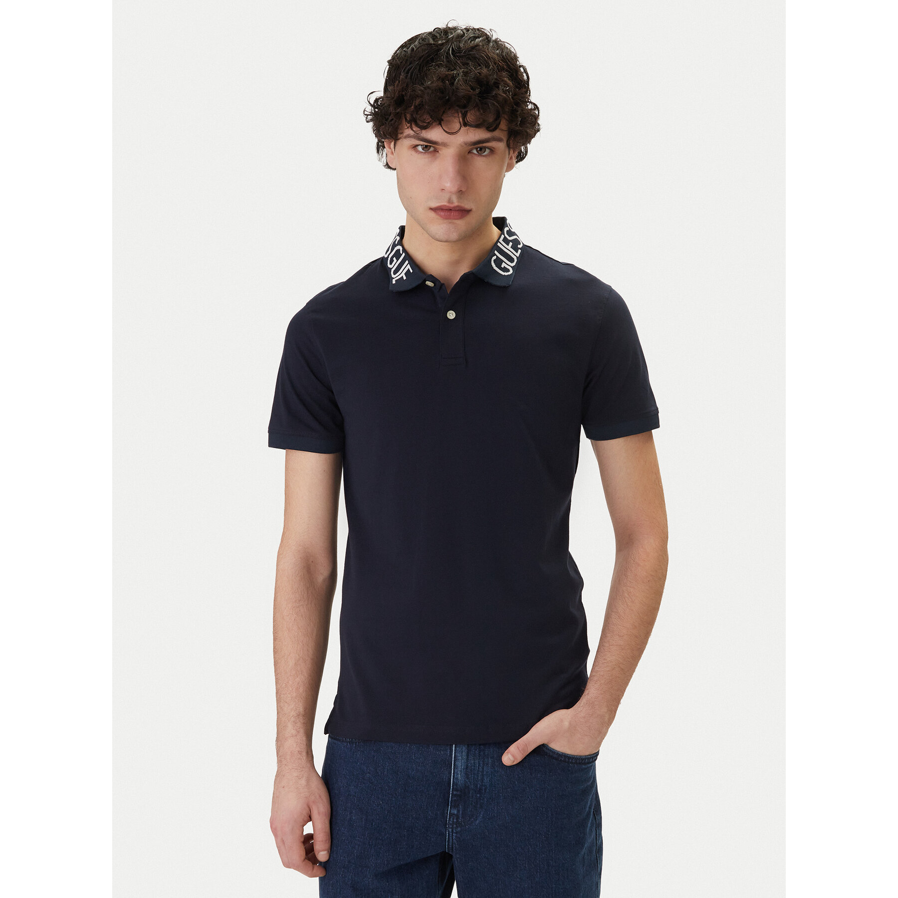 Guess Poloshirt M6GP66 K3070 Dunkelblau Slim Fit