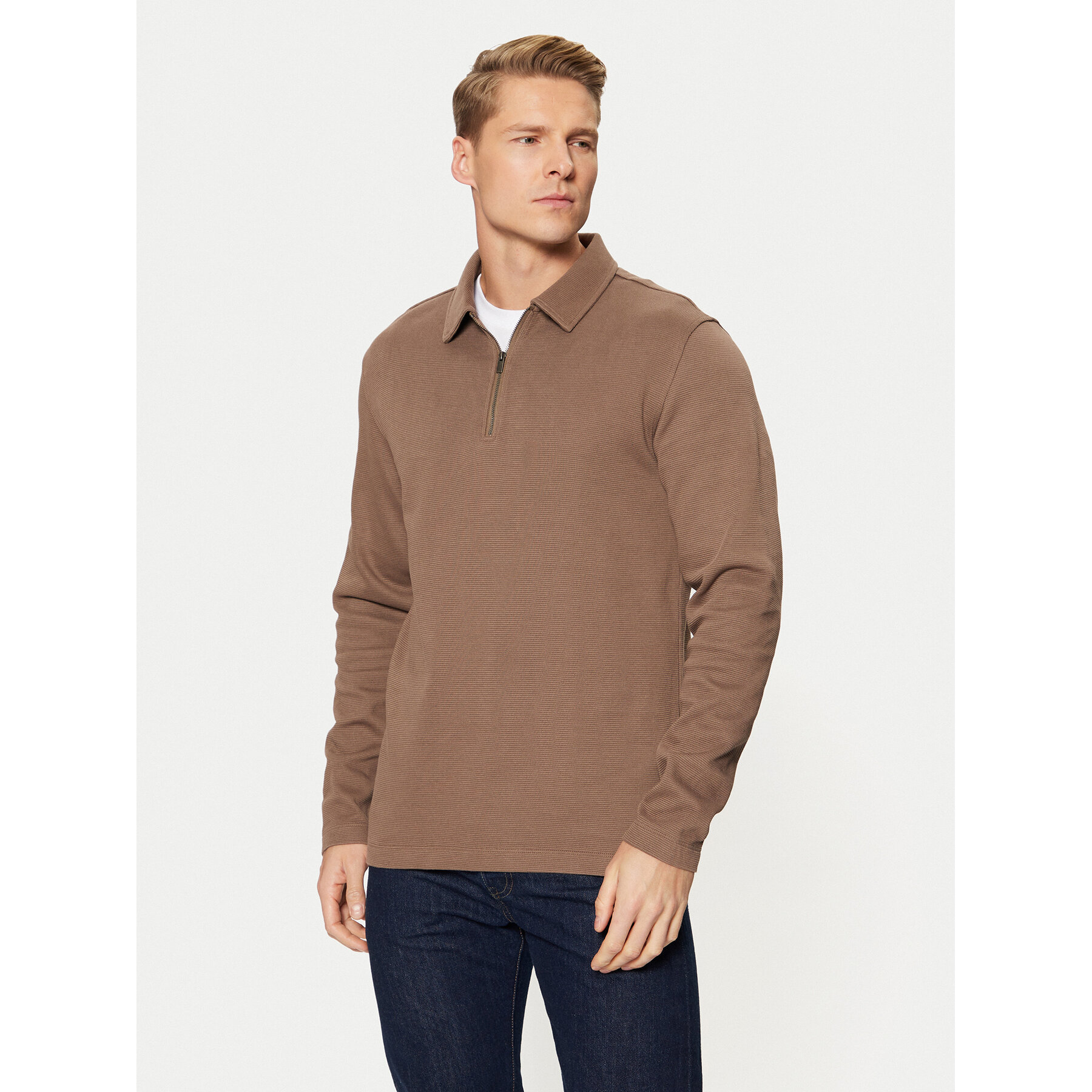 Selected Homme Polo 16095710 Καφέ Regular Fit