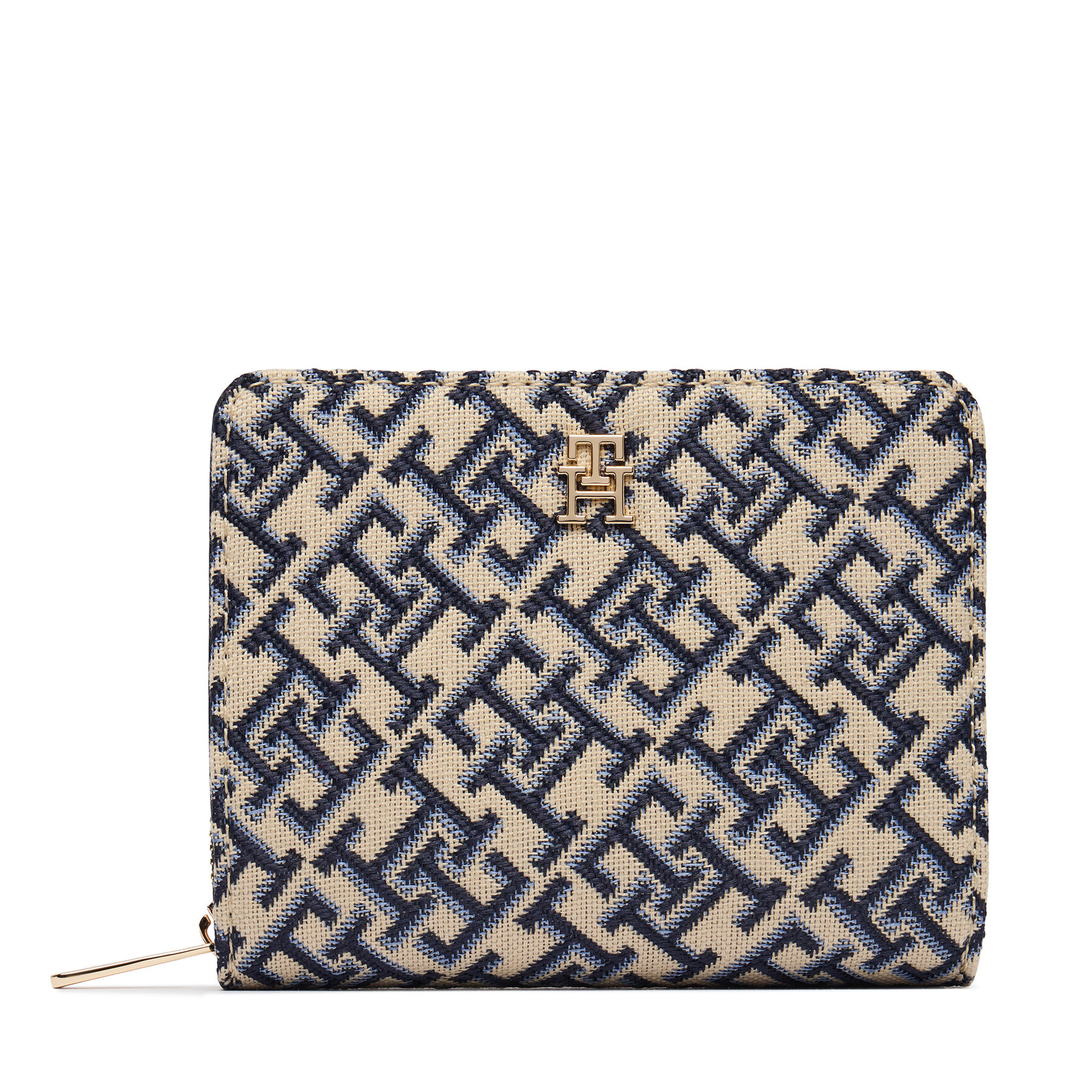 Πορτοφόλι Tommy Hilfiger Th Icon Med Za W/ Flap Jacquard AW0AW18759 Μπλε