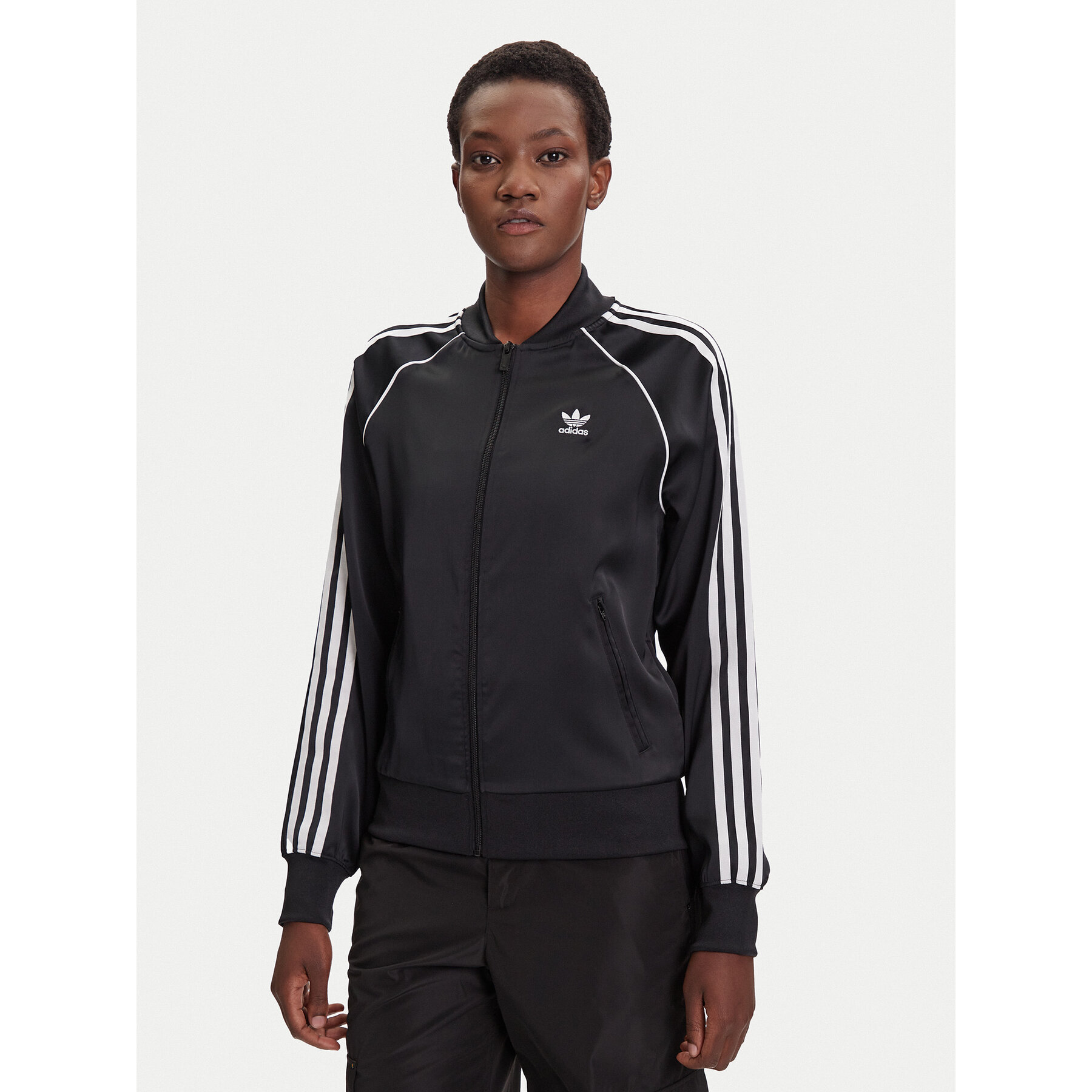 adidas Sweatshirt SST adicolor Satin JZ6733 Schwarz Regular Fit