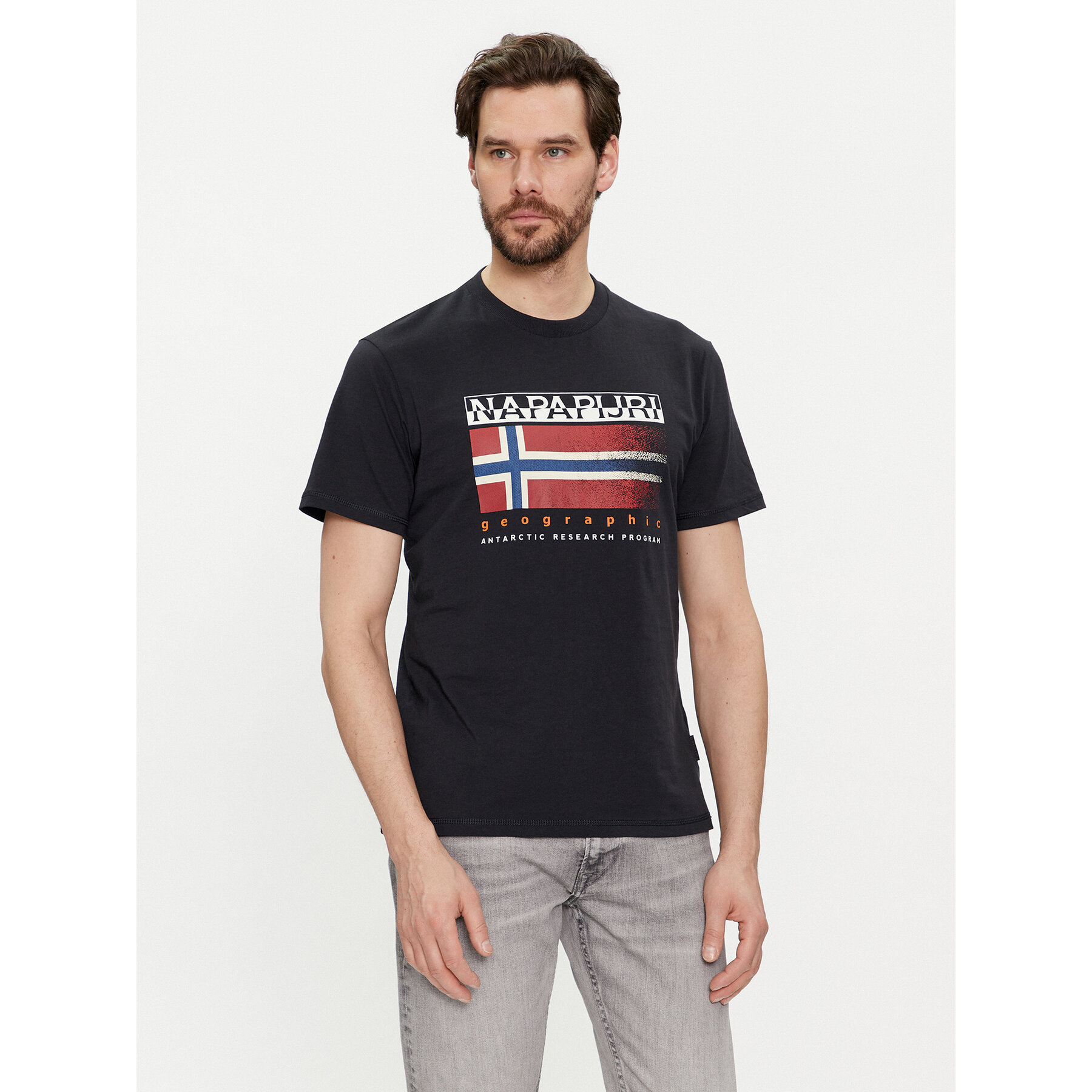 Napapijri T-Shirt S-Kreis NP0A4HQR Μαύρο Regular Fit