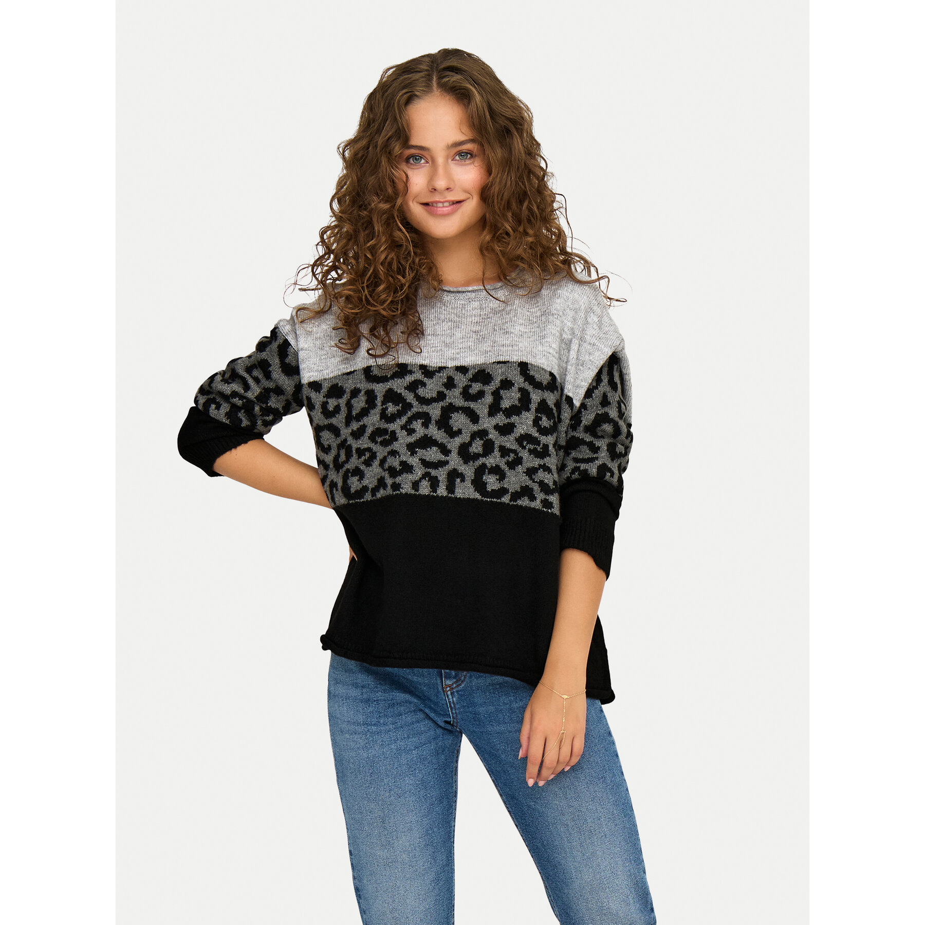 ONLY Pullover Jade 15294969 Grau Regular Fit