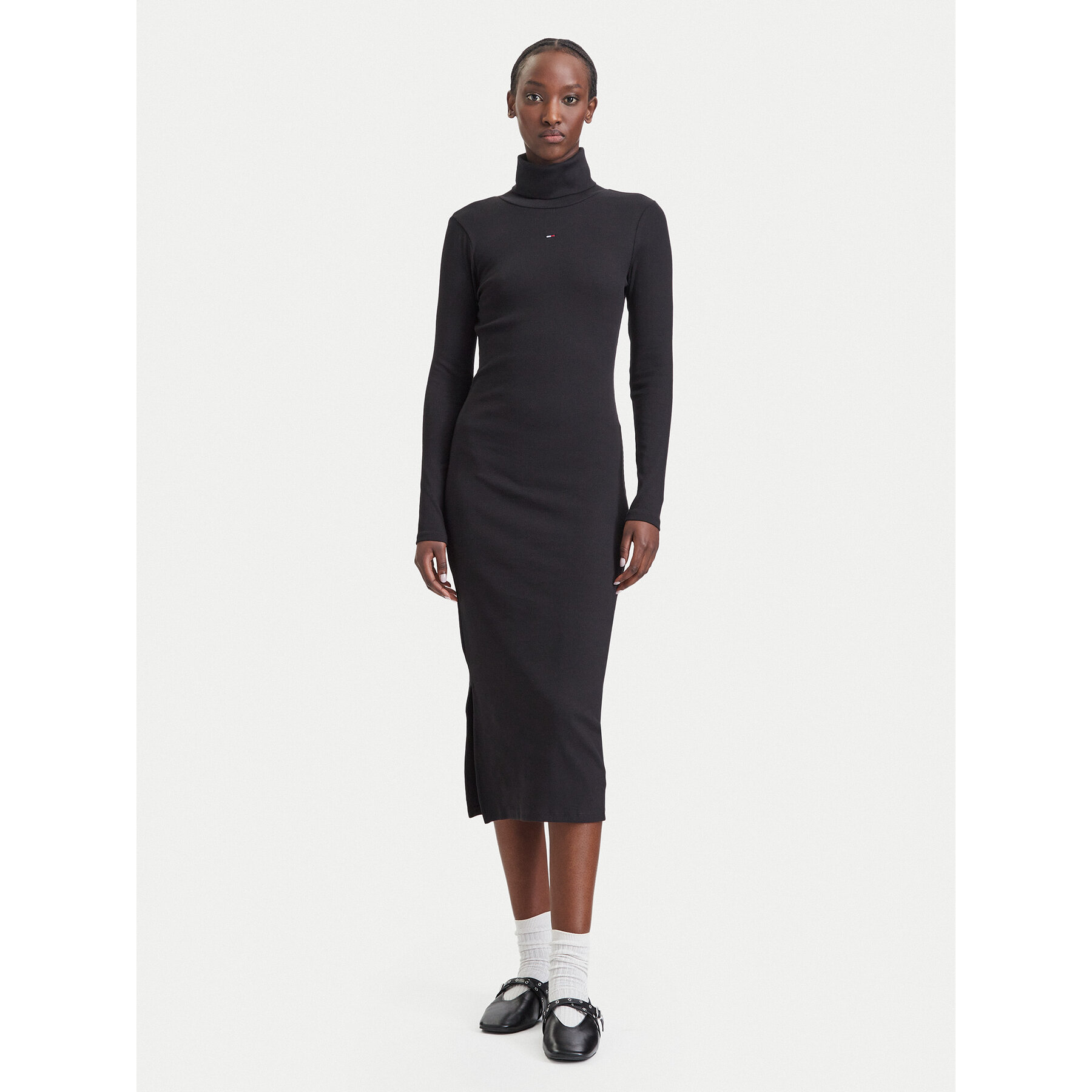 Tommy Jeans Strickkleid Bodycon DW0DW23320 Schwarz Slim Fit