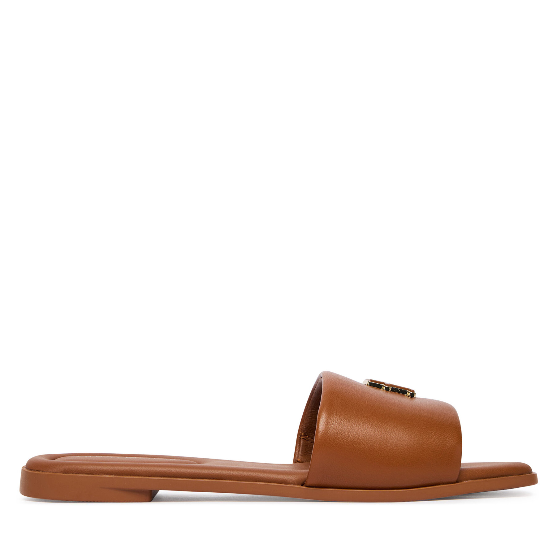 Šľapky Tommy Hilfiger Th Logo Hardware Leather Mule FW0FW09292 Hnedá