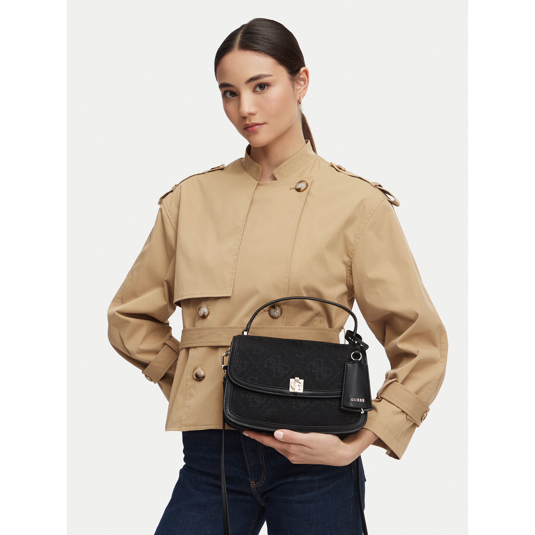 Geantă Guess Audrey Logo HWJG97 55210 Negru