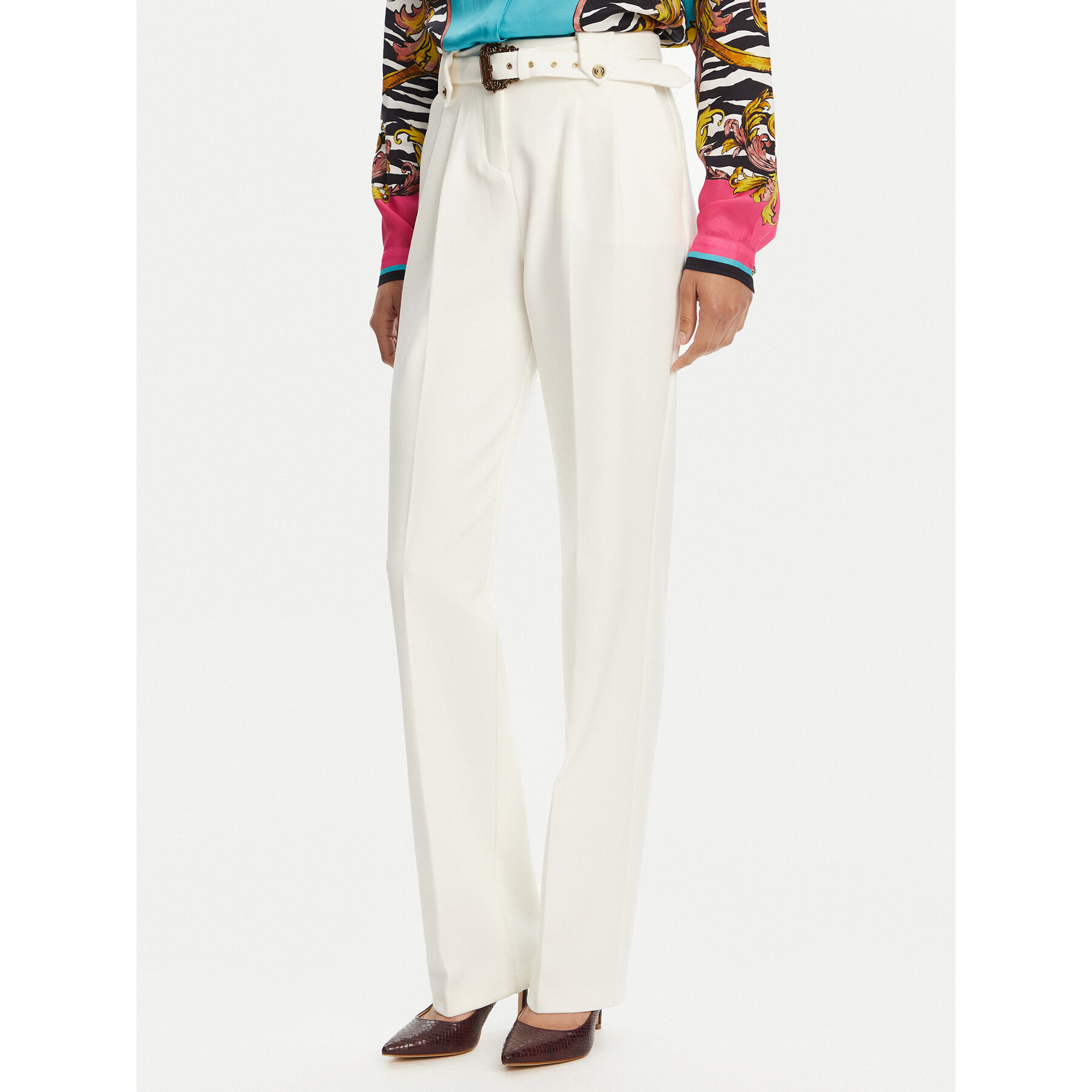Versace Jeans Couture Stoffhose 78HAA111 Weiß Straight Fit
