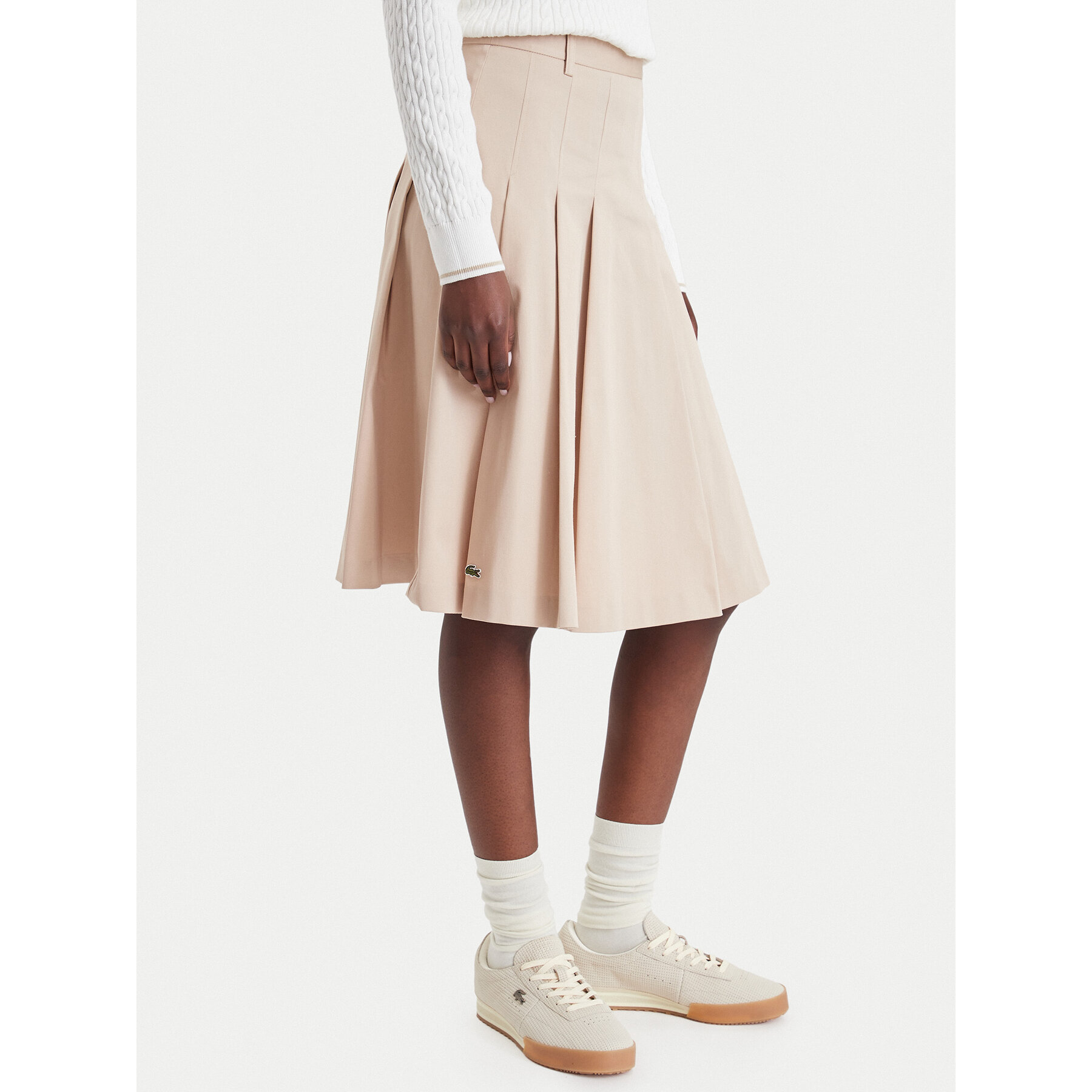 Lacoste Faltenrock JF8319 Beige Regular Fit