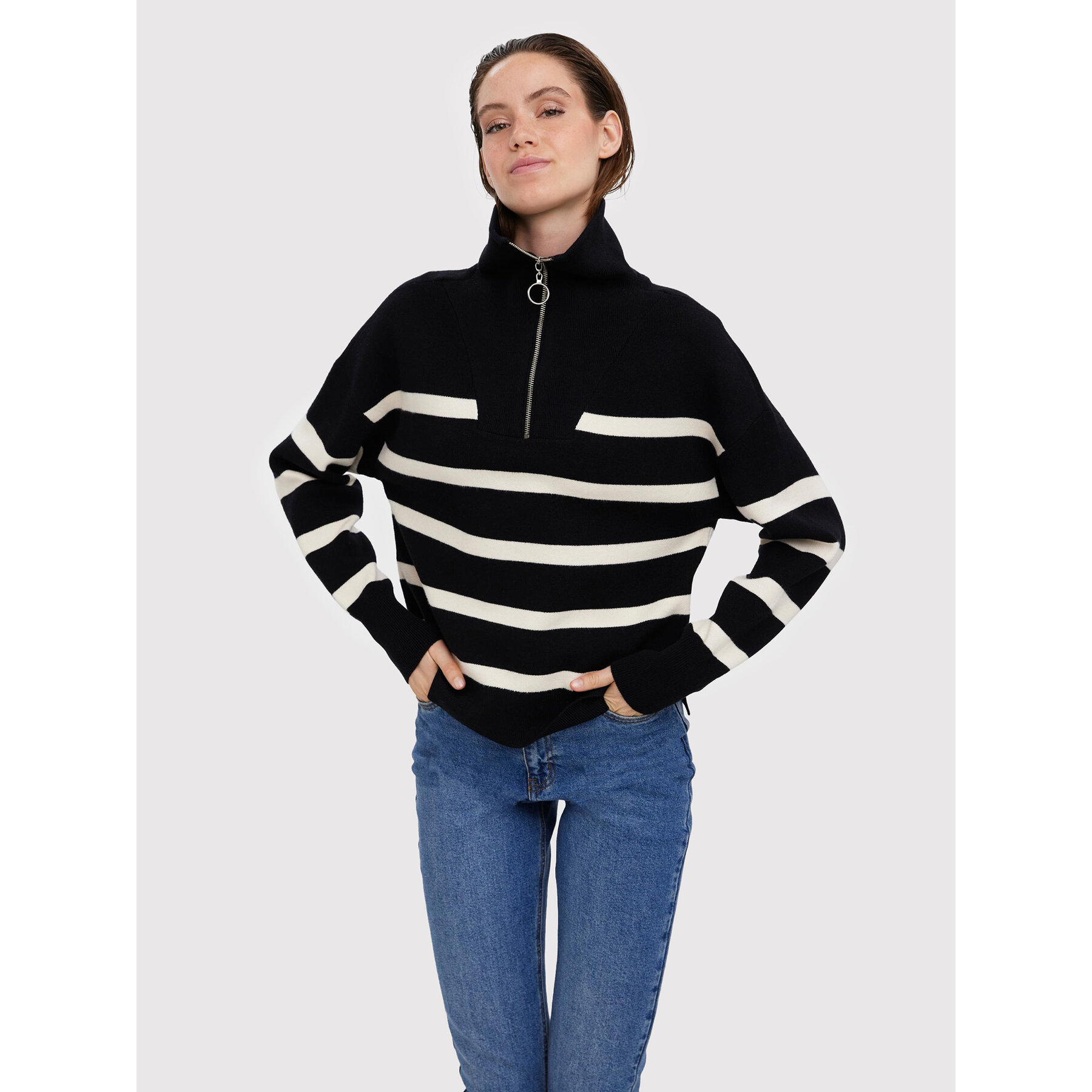 Vero Moda Pullover Saba 10269246 Schwarz Regular Fit