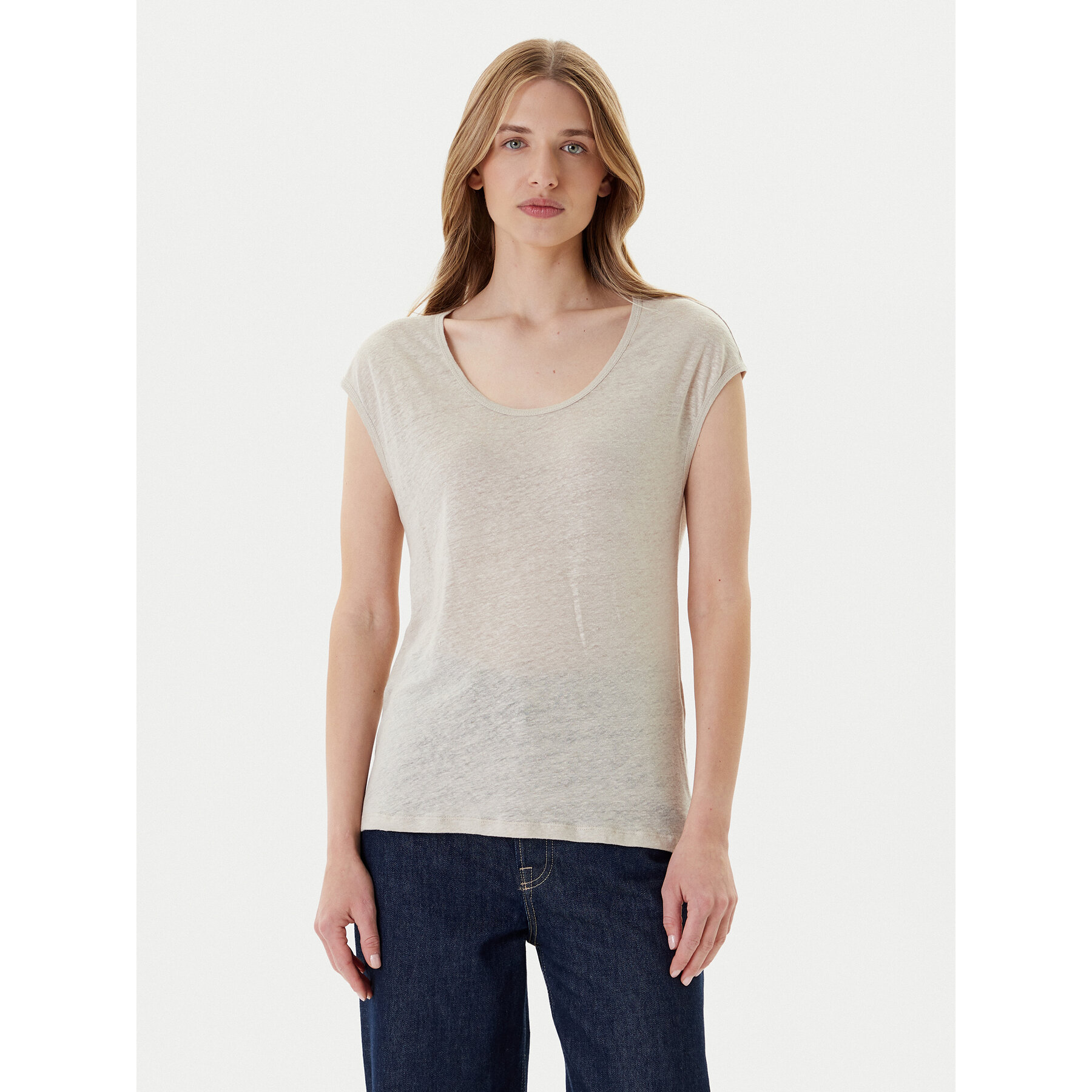 United Colors Of Benetton Póló 37UJE16B1 Bézs Regular Fit