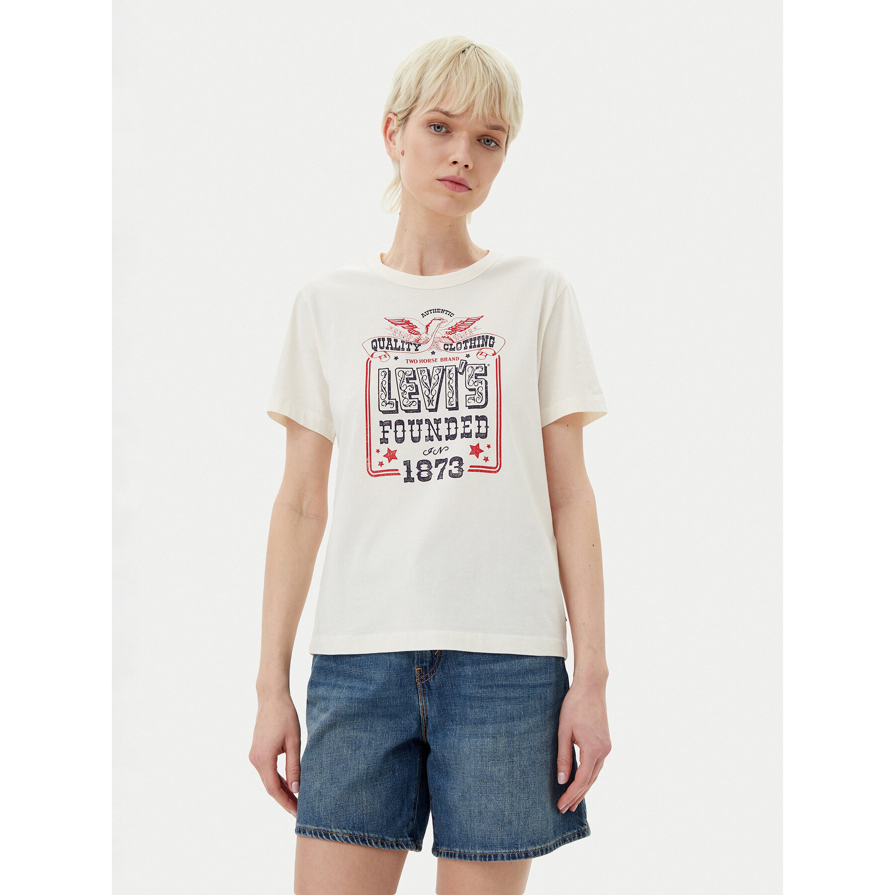 Levi's® Marškinėliai A8802-0041 Balta Standard Fit