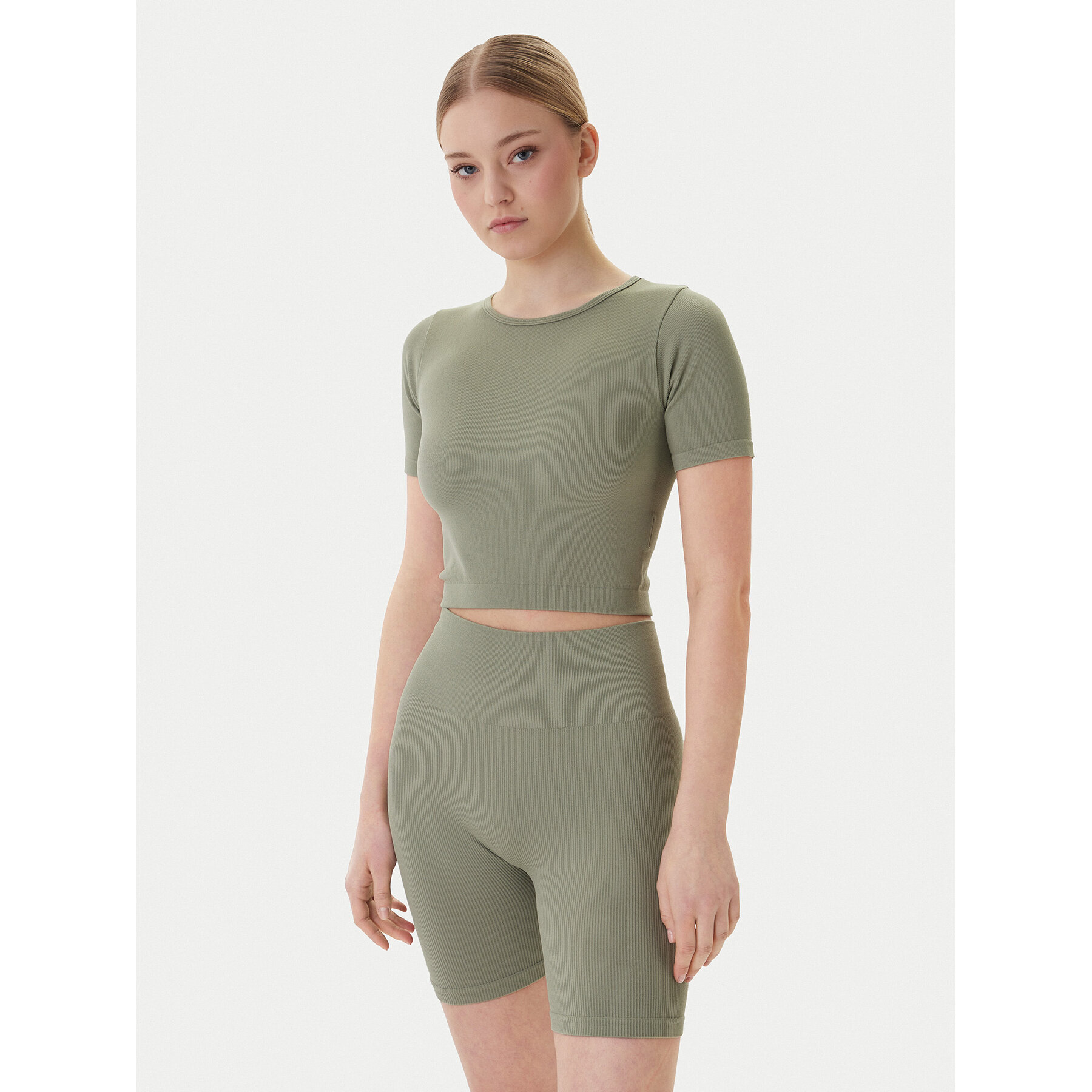 Sprandi Marškinėliai W126-SILJO-1018-33X Žalia Slim Fit