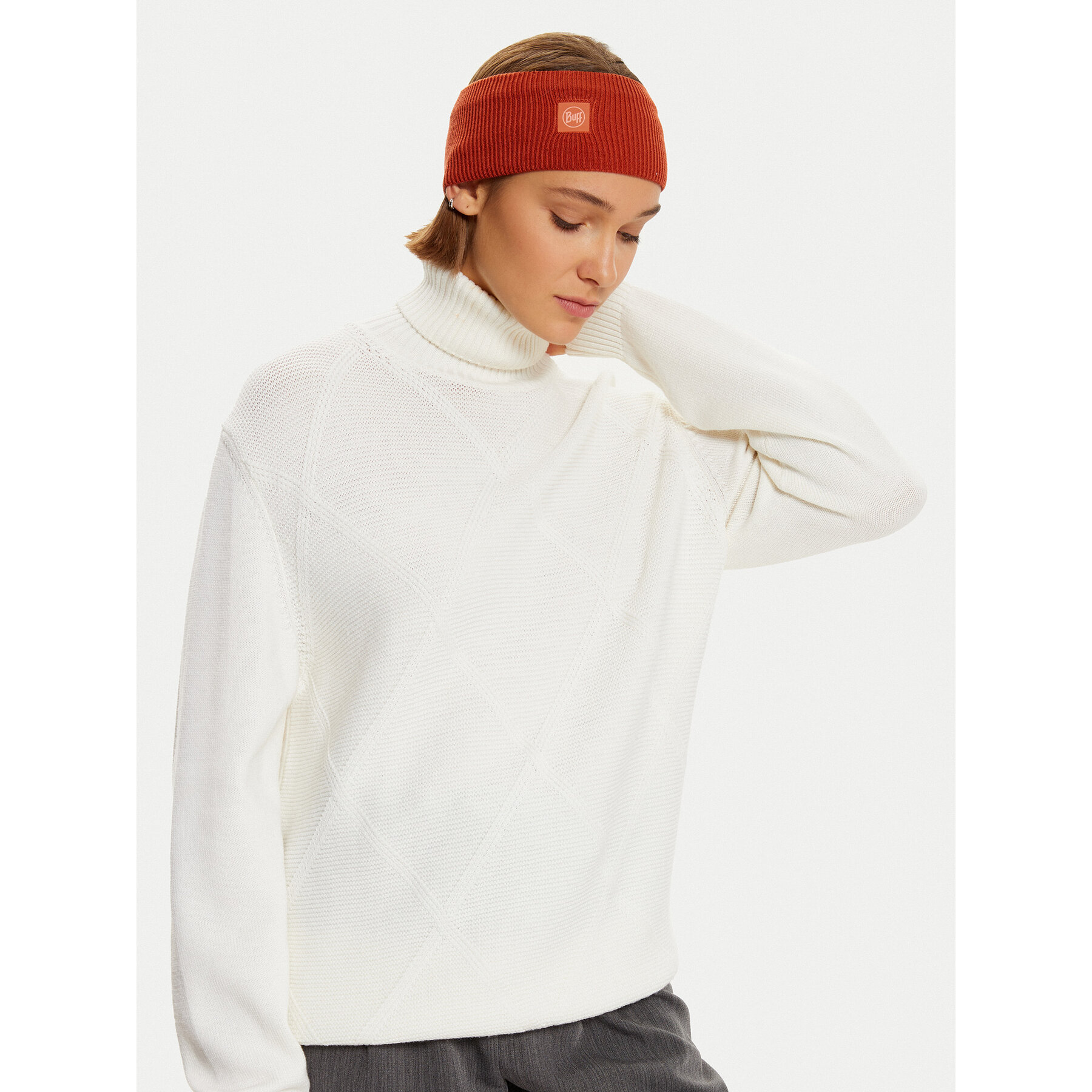 Buff Κορδέλα μαλλιών Buff Crossknit Headband Solid 126484.330.10 Καφέ