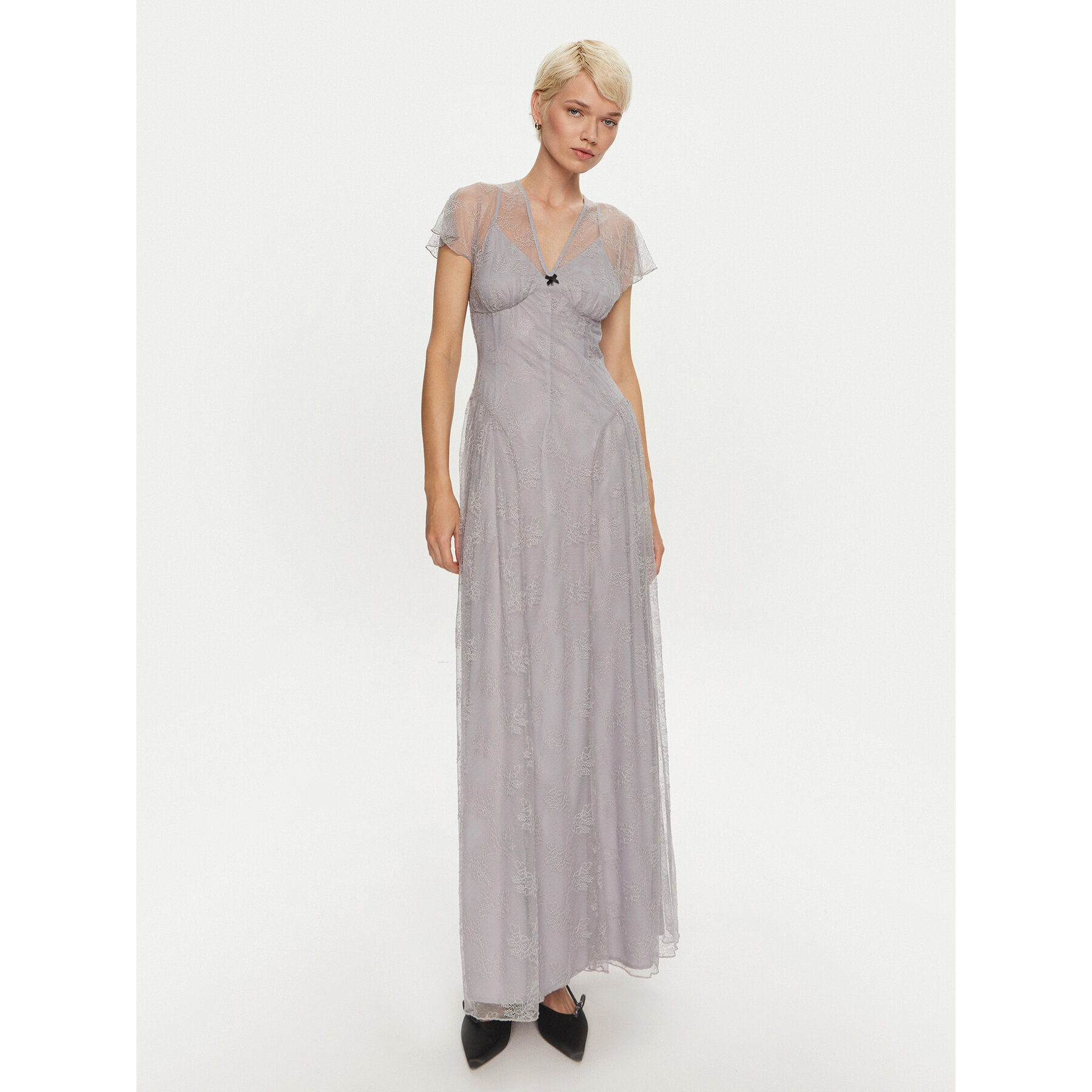ROTATE Abendkleid Kally 113275039 Grau Regular Fit
