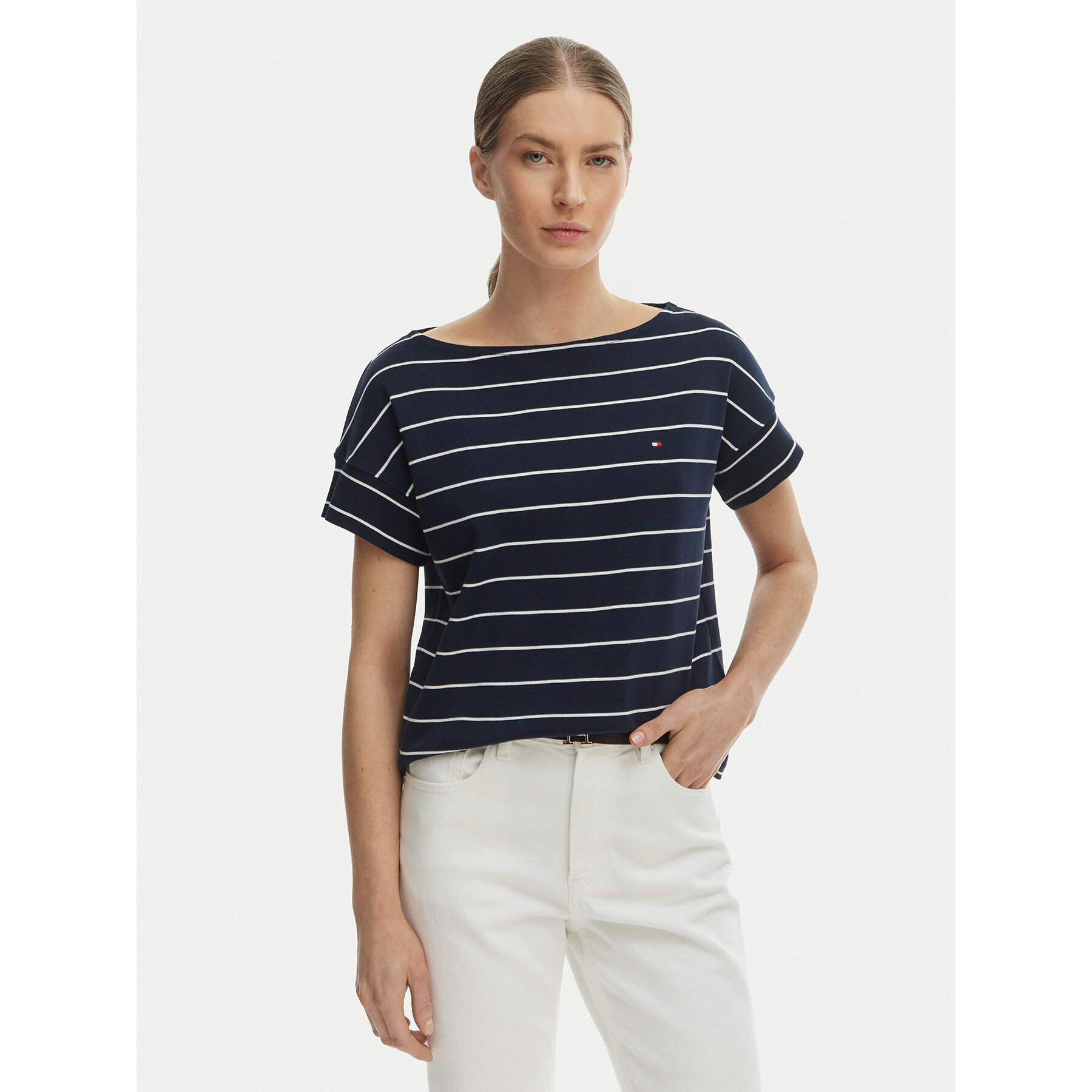 Tommy Hilfiger T-Shirt WW0WW49723 Dunkelblau Loose Fit