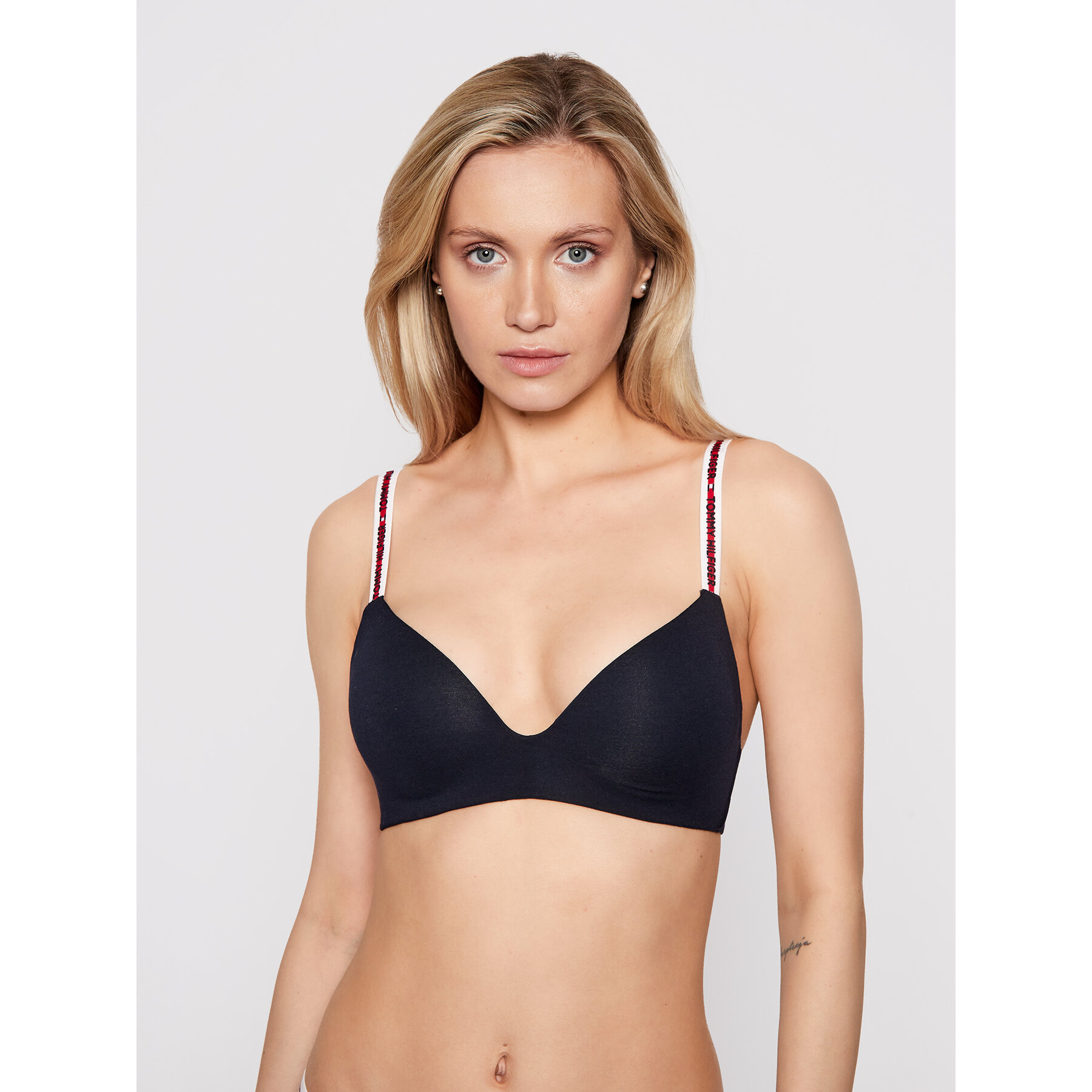 Tommy Hilfiger Tommy Hilfiger Σουτιέν χωρίς μπανέλα Lighty Lined UW0UW02413 Σκούρο μπλε