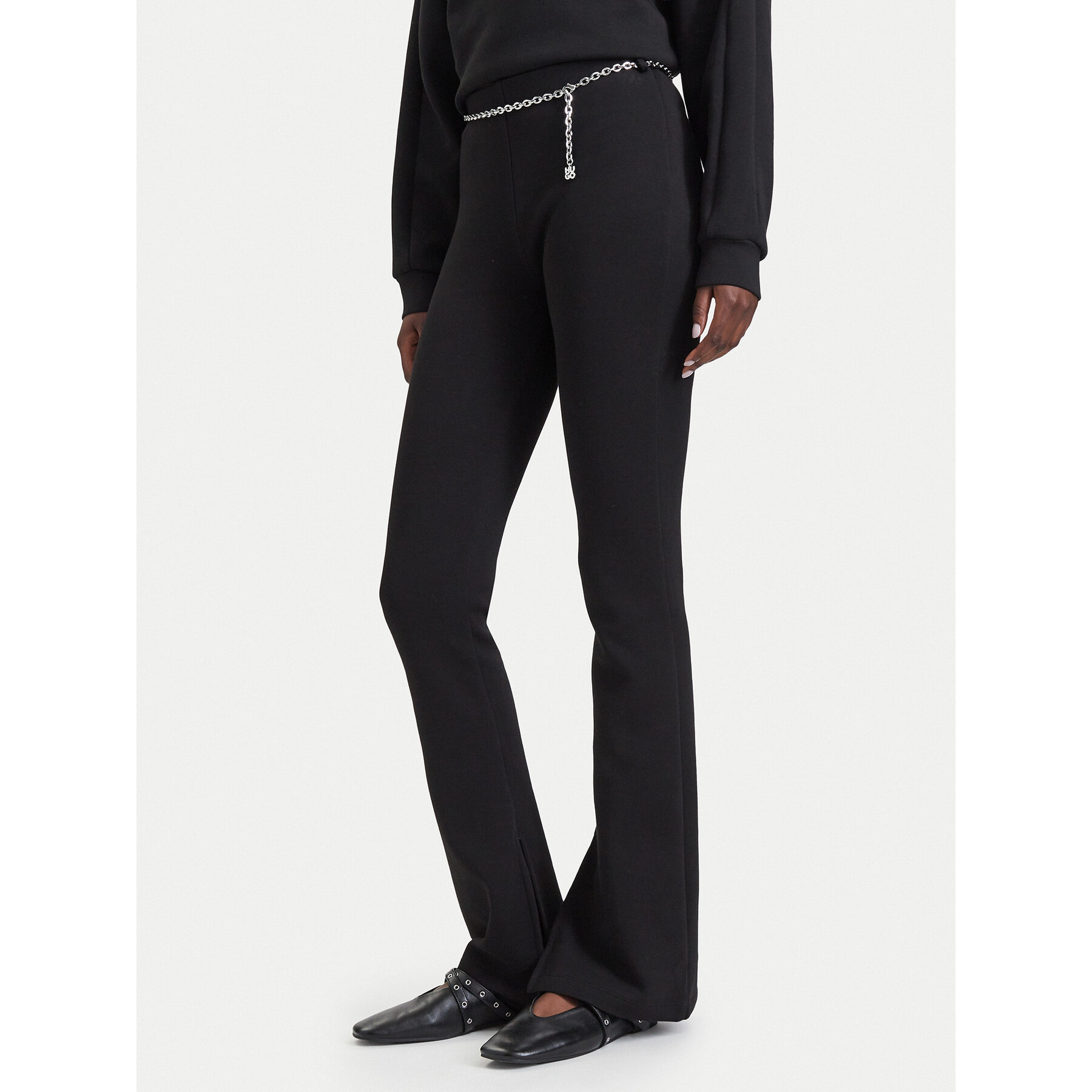HUGO Stoffhose Nenrietta 50567273 Schwarz Slim Fit