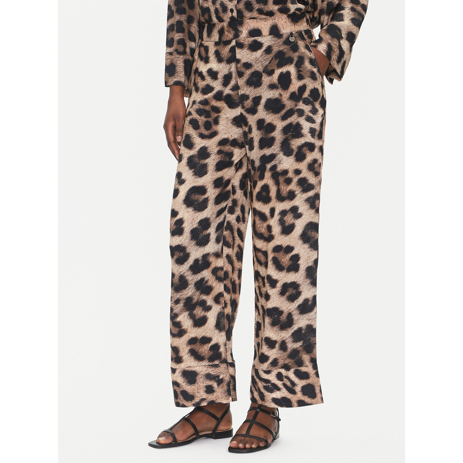 LOLA CASADEMUNT Stoffhose LS2514018 Braun Relaxed Fit