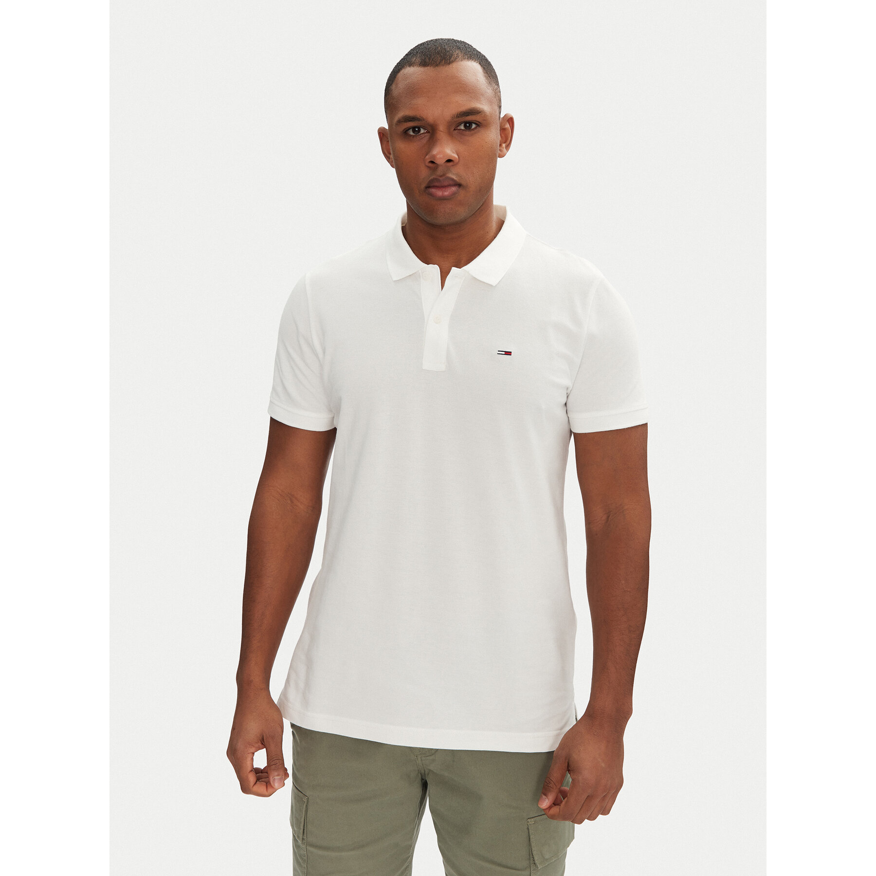 Tommy Jeans Polo DM0DM20676 Bijela Slim Fit