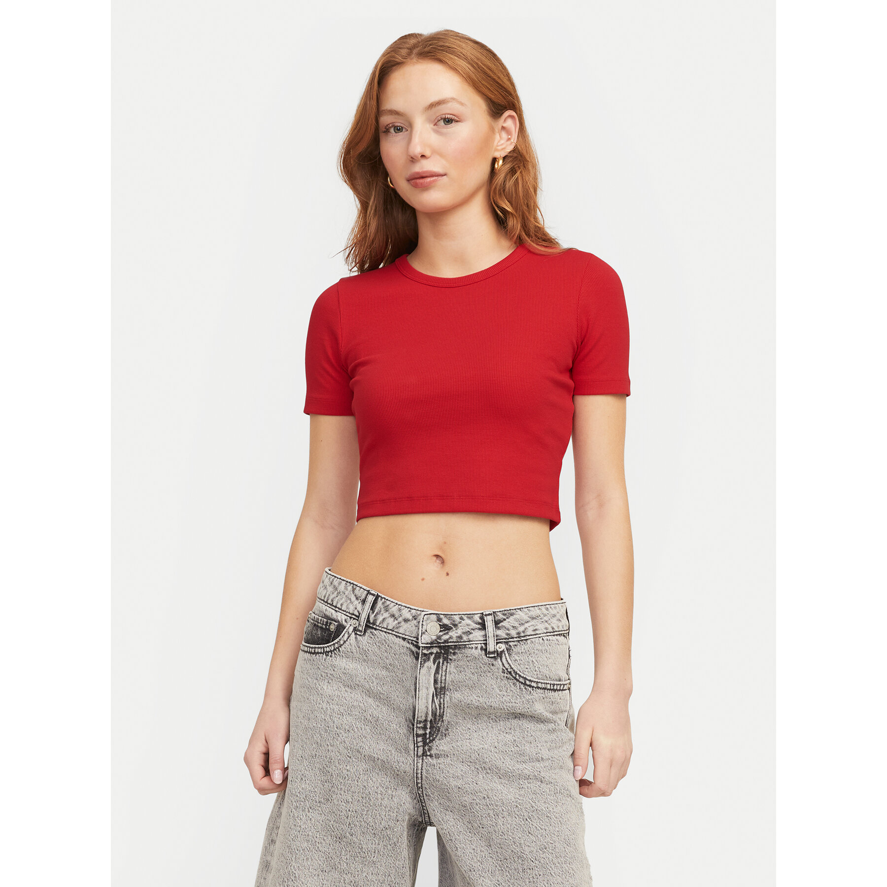 JJXX JJXX T-Shirt Florie 12217164 Κόκκινο Slim Fit