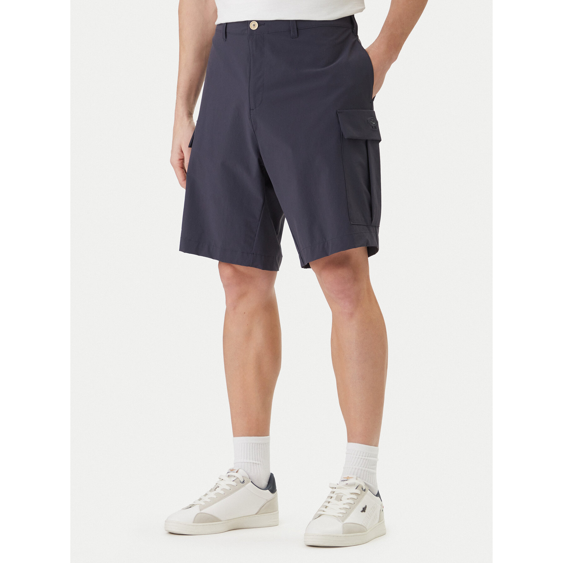 Aeronautica Militare Stoffshorts 261BE0277UCT04291 Dunkelblau Regular Fit