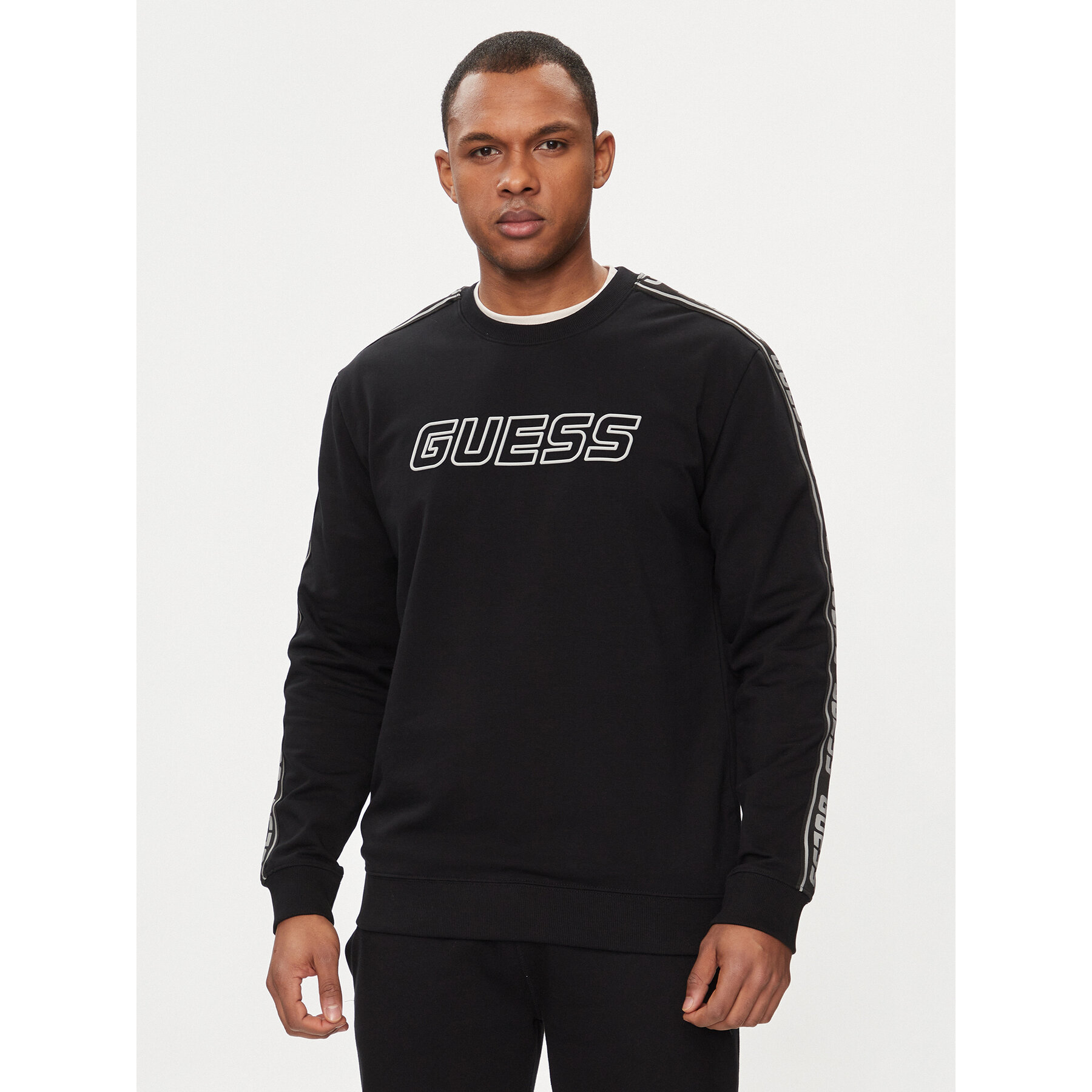 Guess Sweatshirt Arlo Z4GQ24 K6ZS1 Schwarz Regular Fit