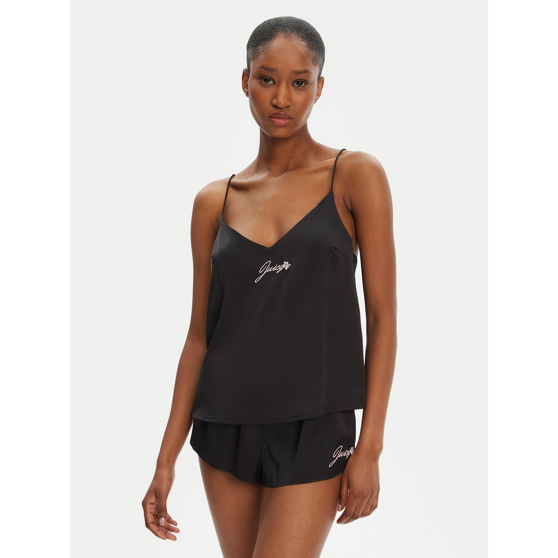 Juicy Couture Pizsama felső JCLCT125511 Fekete Regular Fit