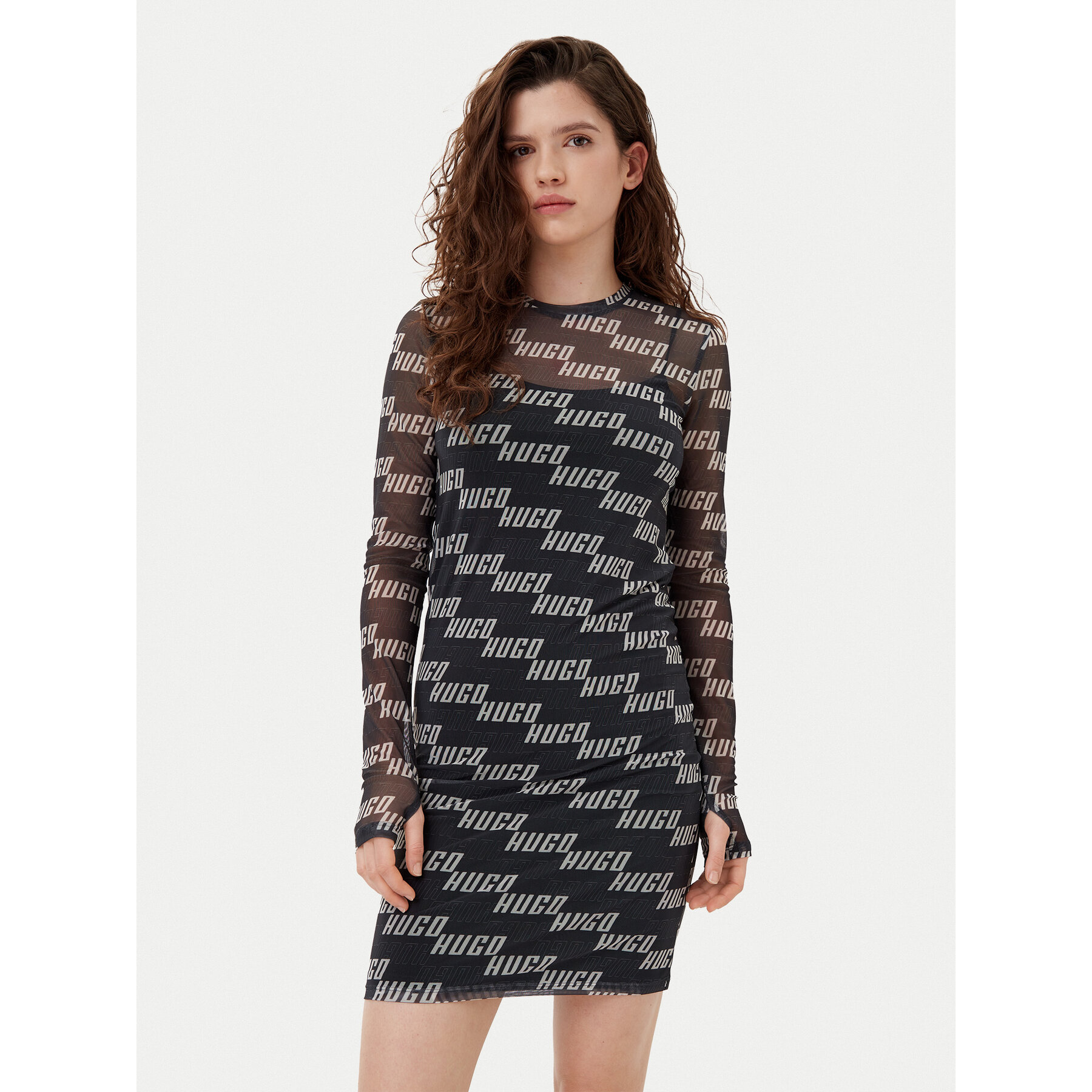 HUGO Kleid für den Alltag HUGO-50534848 Schwarz Regular Fit