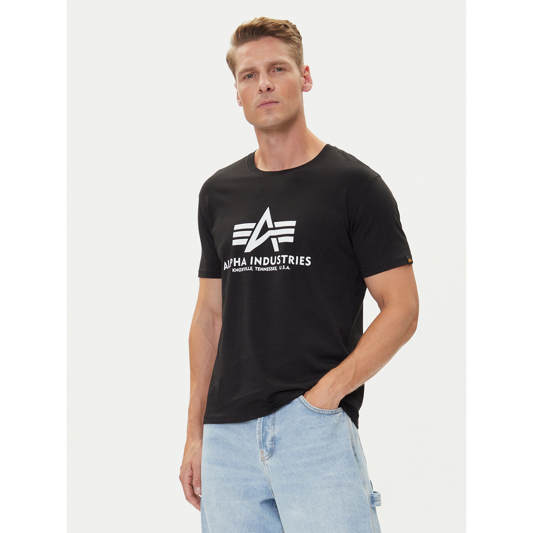 Alpha Industries Póló Basic T-Shirt 100501 Fekete Regular Fit