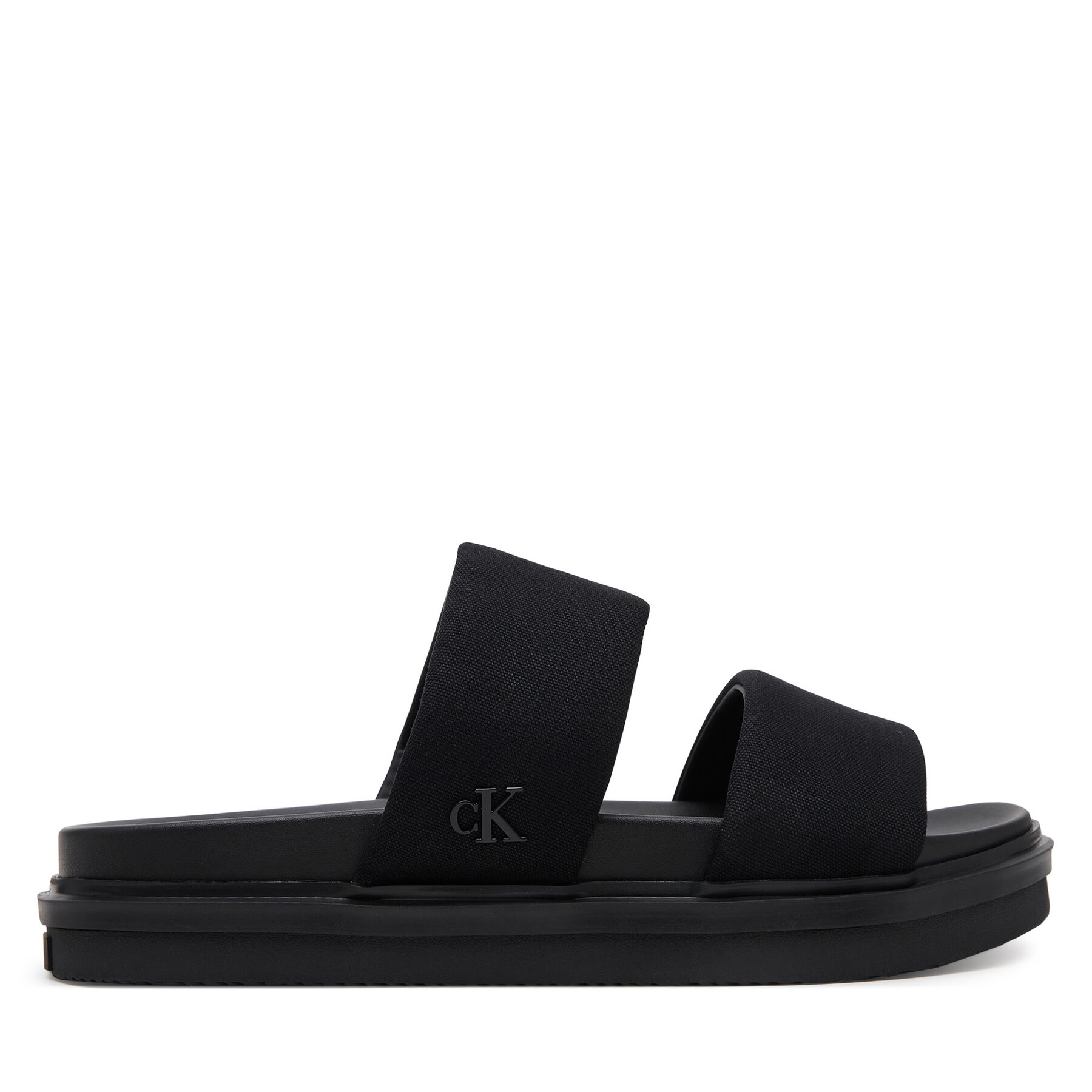 Papucs Calvin Klein Jeans Flat Molded Dbl Bar Sandal Cv YM0YM01222 Fekete