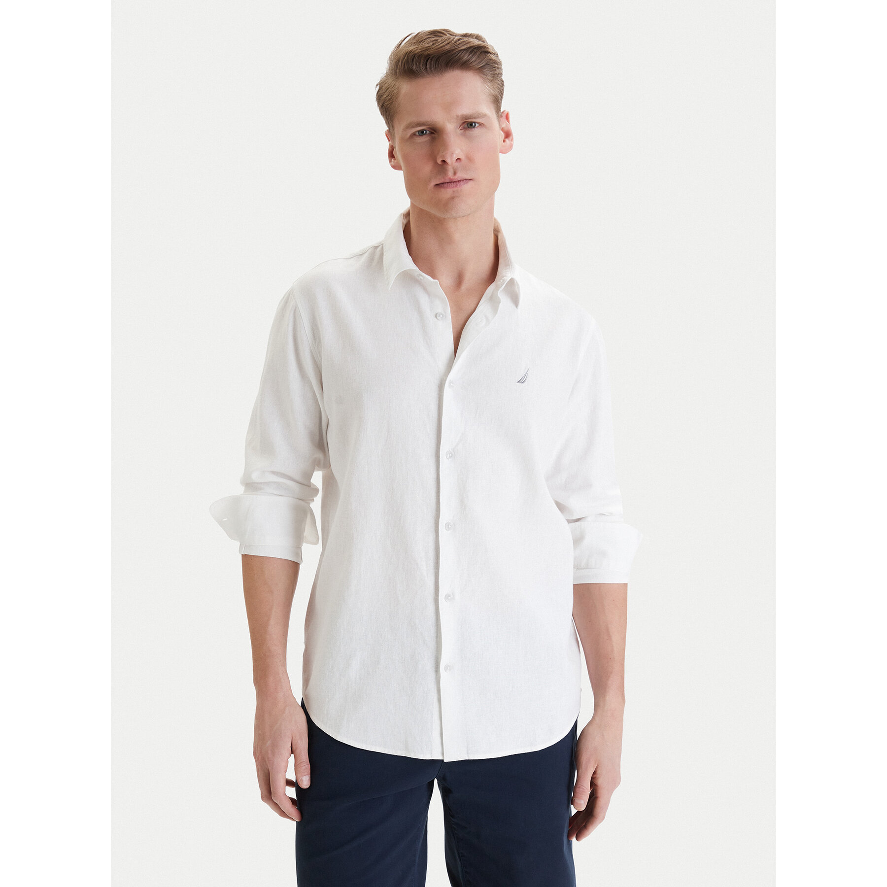 Nautica Hemd W126-NAMST-1023-01X Weiß Regular Fit