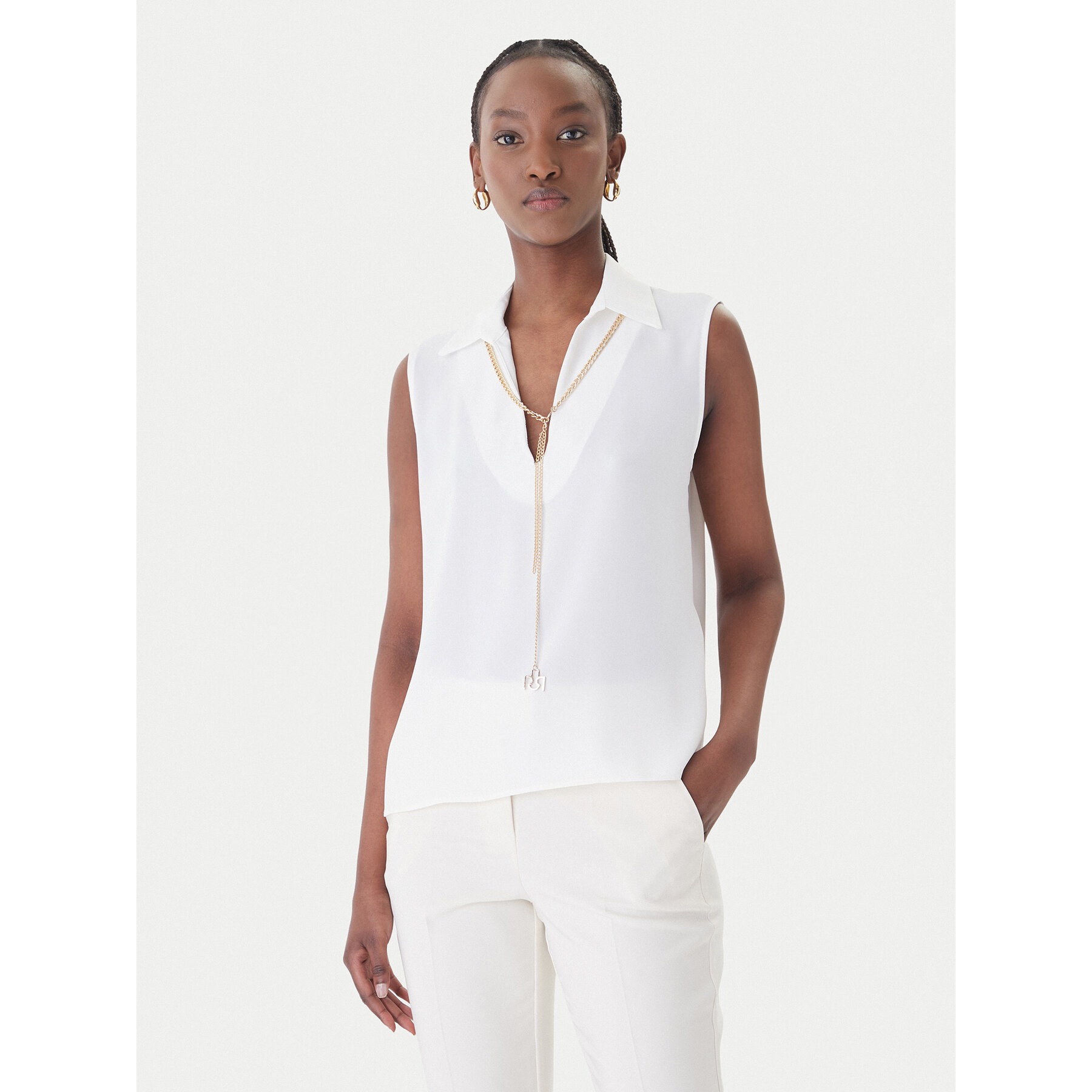 Rinascimento Bluse CFC0127446003 Weiß Regular Fit