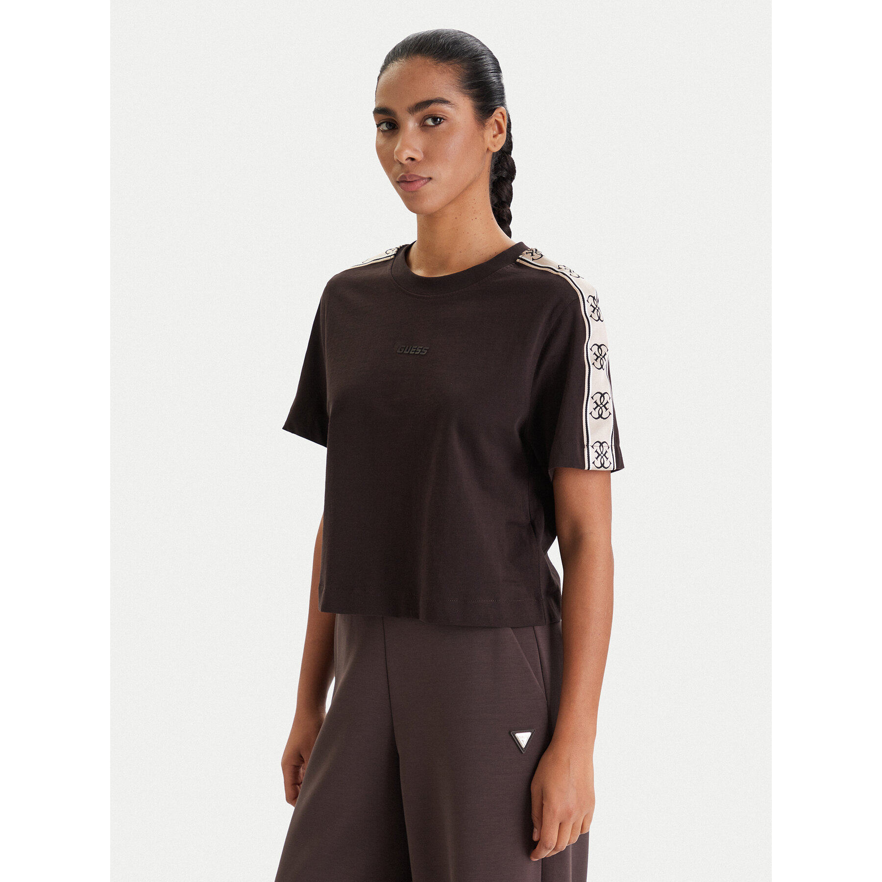 Guess T-Shirt V3RI08 I3Z14 Καφέ Regular Fit