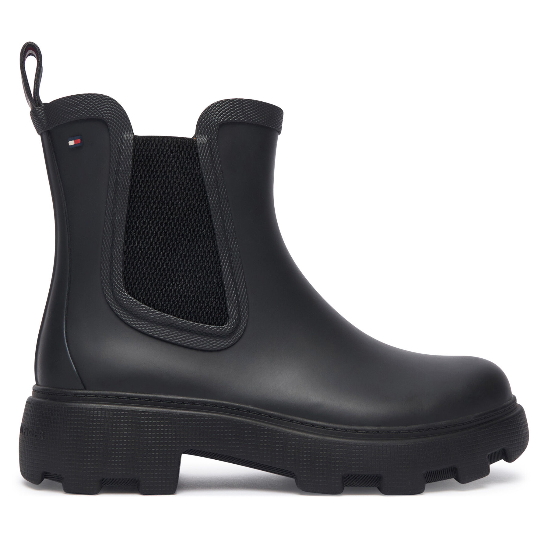 Gumijasti škornji Tommy Hilfiger Flag Cleated FW0FW09387 Črna
