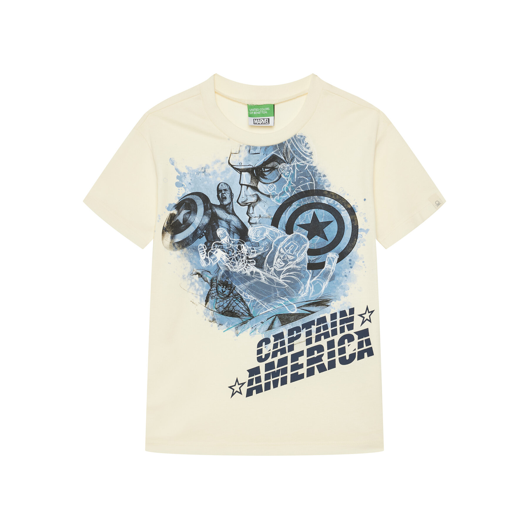 United Colors Of Benetton Póló 35RYC10N9 Bézs Regular Fit