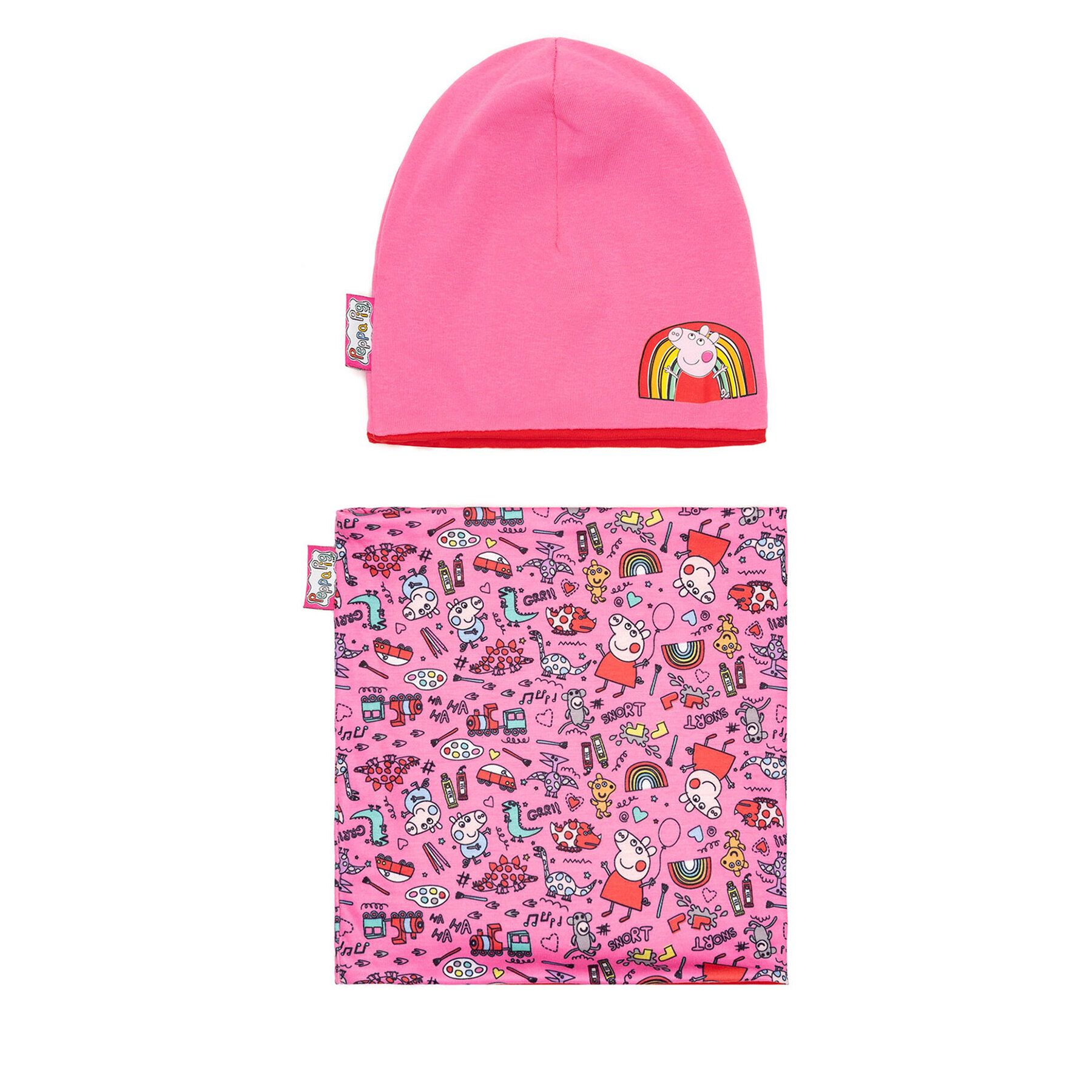 Súprava čiapka a tunelový šál Peppa Pig ACCCS-AW24-112PP Ružová