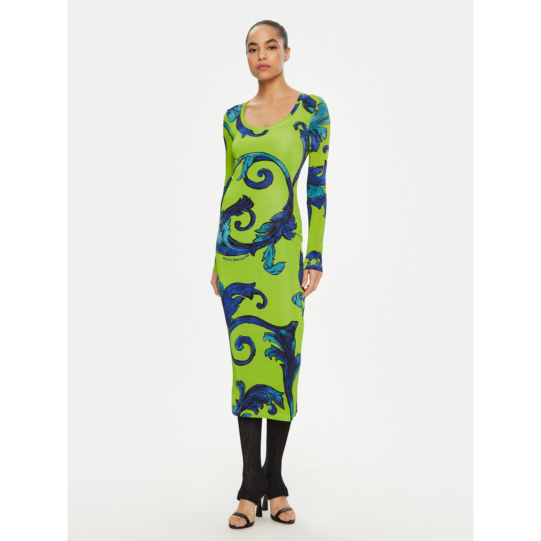 Versace Jeans Couture Kleid für den Alltag 78HAO920 Grün Regular Fit
