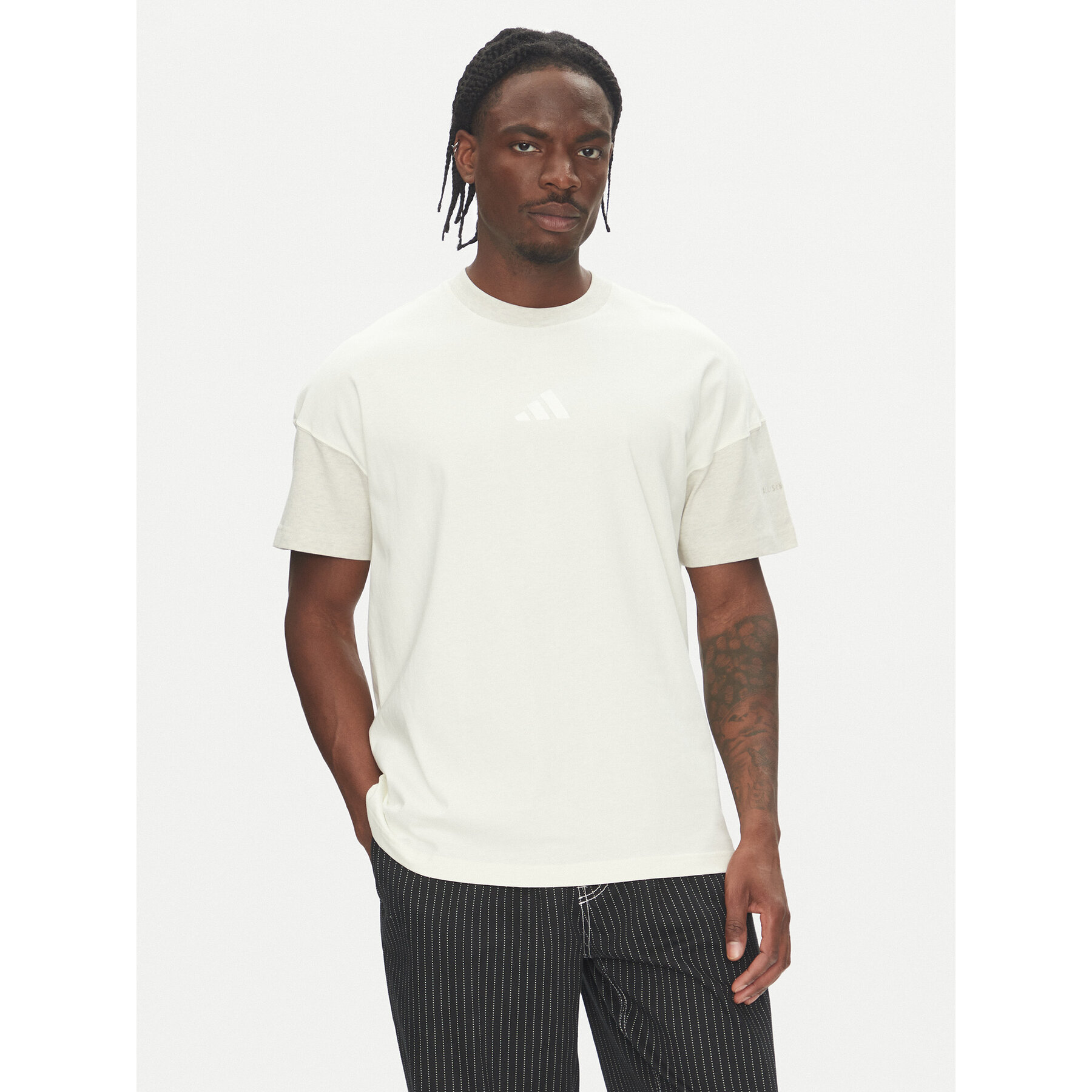 adidas T-Shirt ALL SZN Colorblock JJ3679 Λευκό Loose Fit