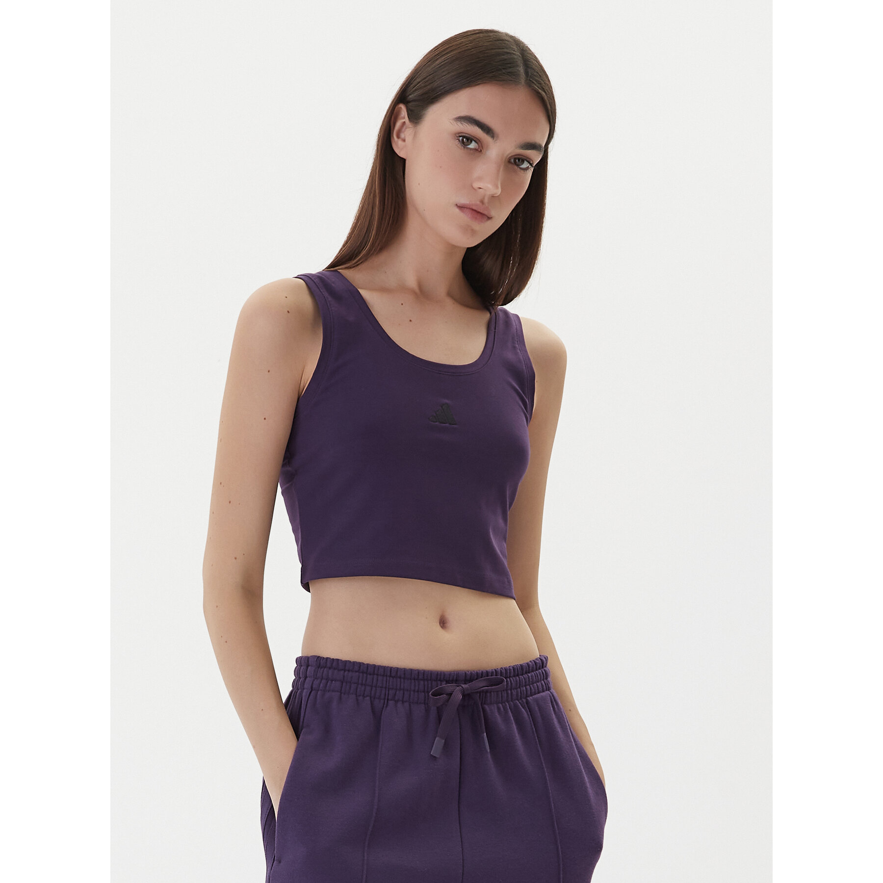 adidas Τοπ Essentials Small Logo KB7127 Μωβ Slim Fit