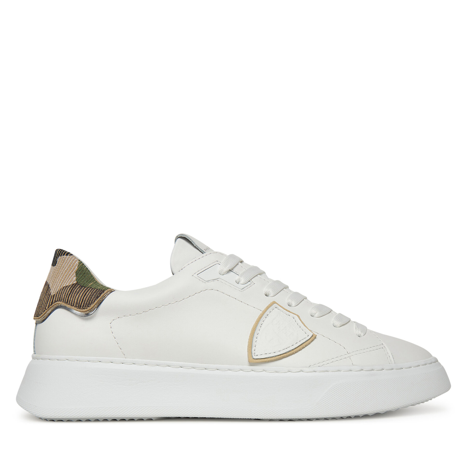 Philippe Model Pánske Sneakersy, Rozmer: 44, Biela, Veau Camou Striching A012221 BTLU VCB3 VEAU