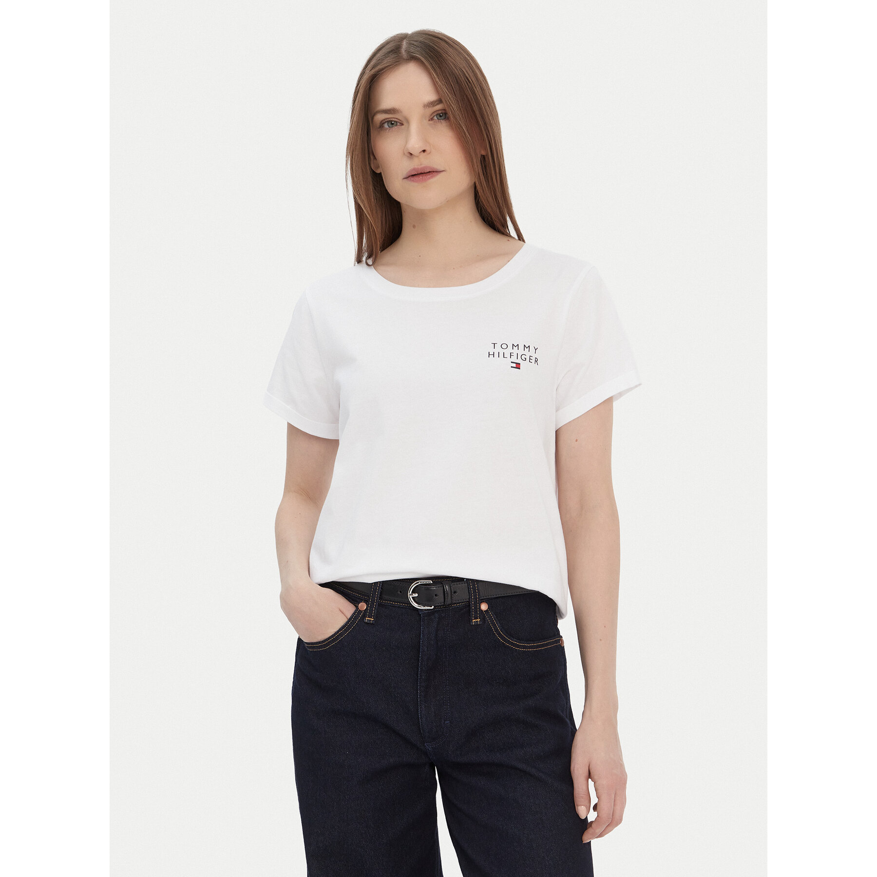 Tommy Hilfiger T-Shirt UW0UW04525 Λευκό Relaxed Fit