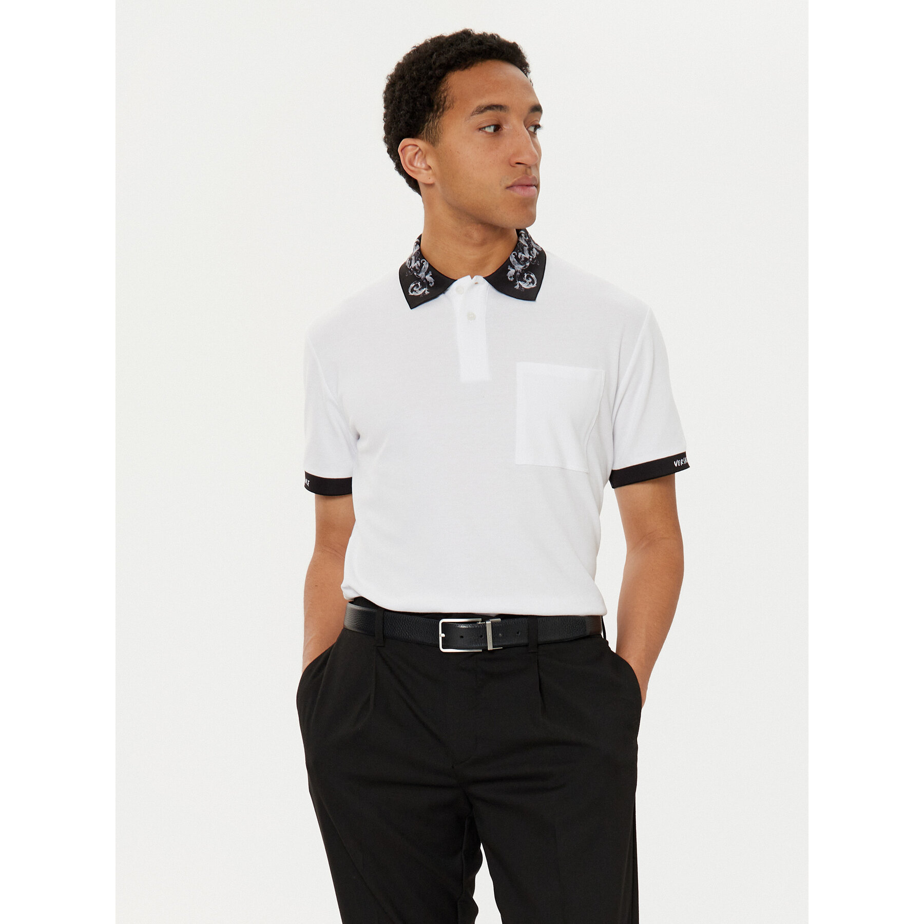Versace Jeans Couture Pólóing 78GAGT04 Fehér Regular Fit