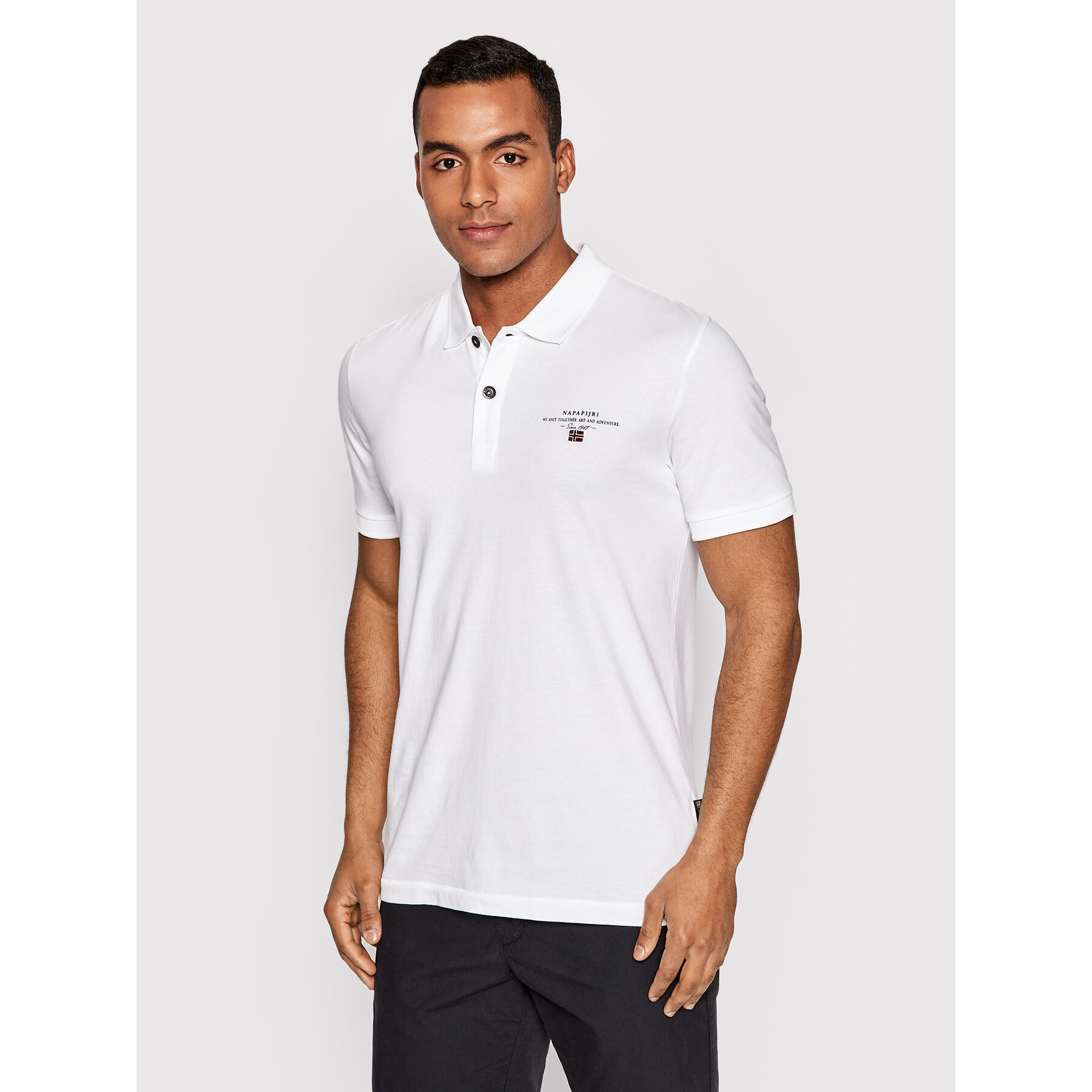 Napapijri Polo Elbas Jersey NP0A4GB4 Bianco Regular Fit