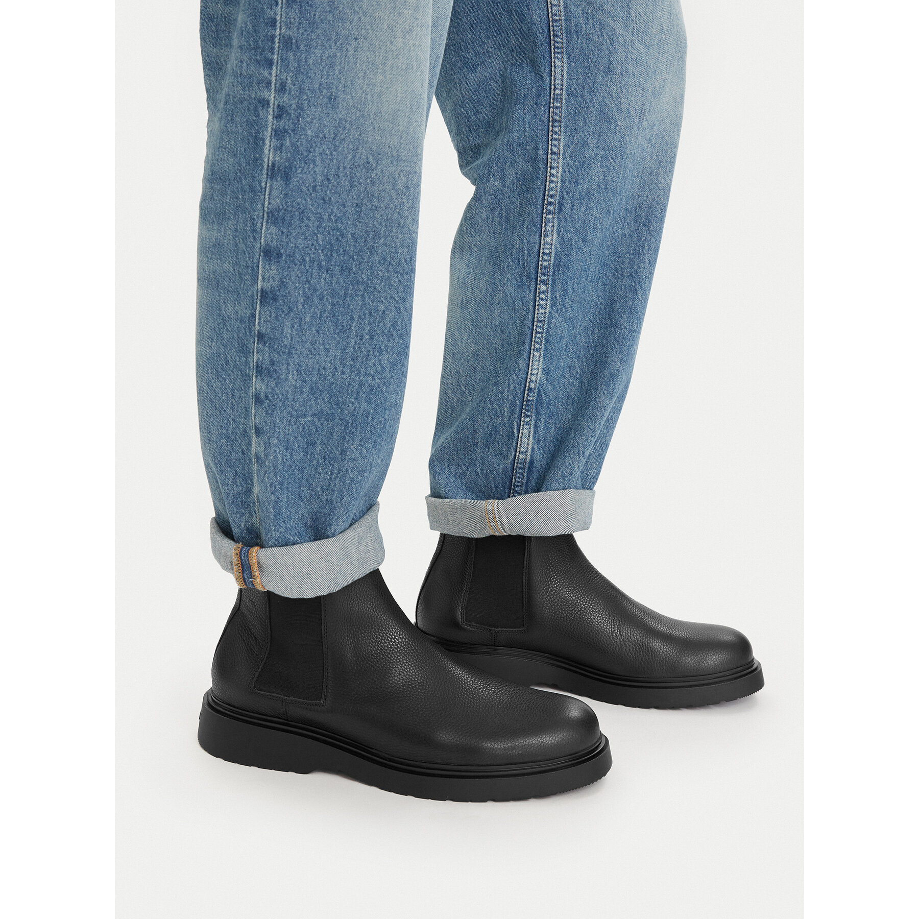 Chelsea cipele Calvin Klein Combat Ess Chelsea Boot Lth YM0YM01374 Crna