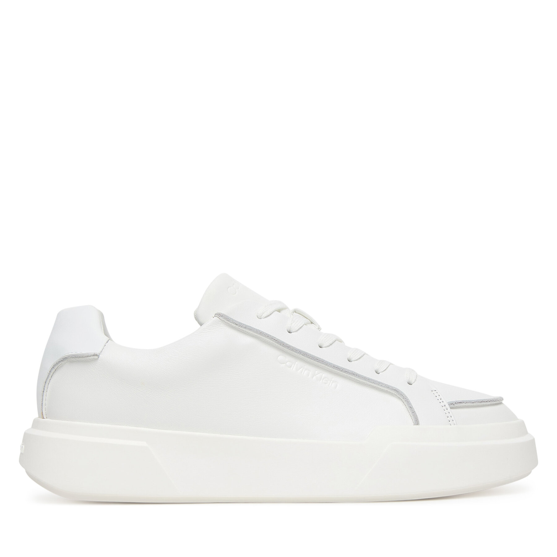 Sneakersy Calvin Klein Chunky Cupsole Lace Up Lth Pinch YM0YM01454 Biela