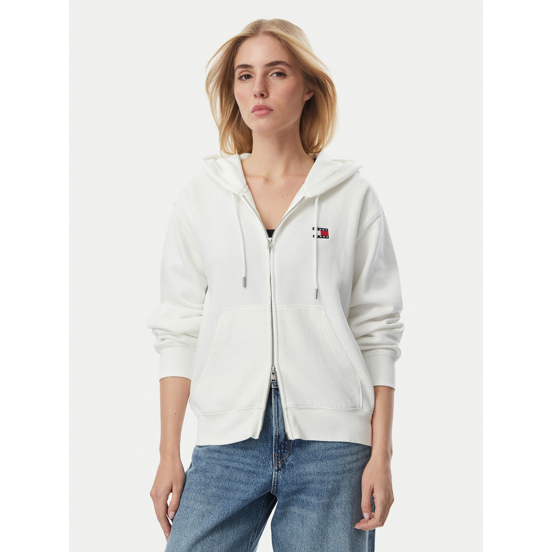 Tommy Jeans Sweatshirt Badge DW0DW23529 Creme Regular Fit