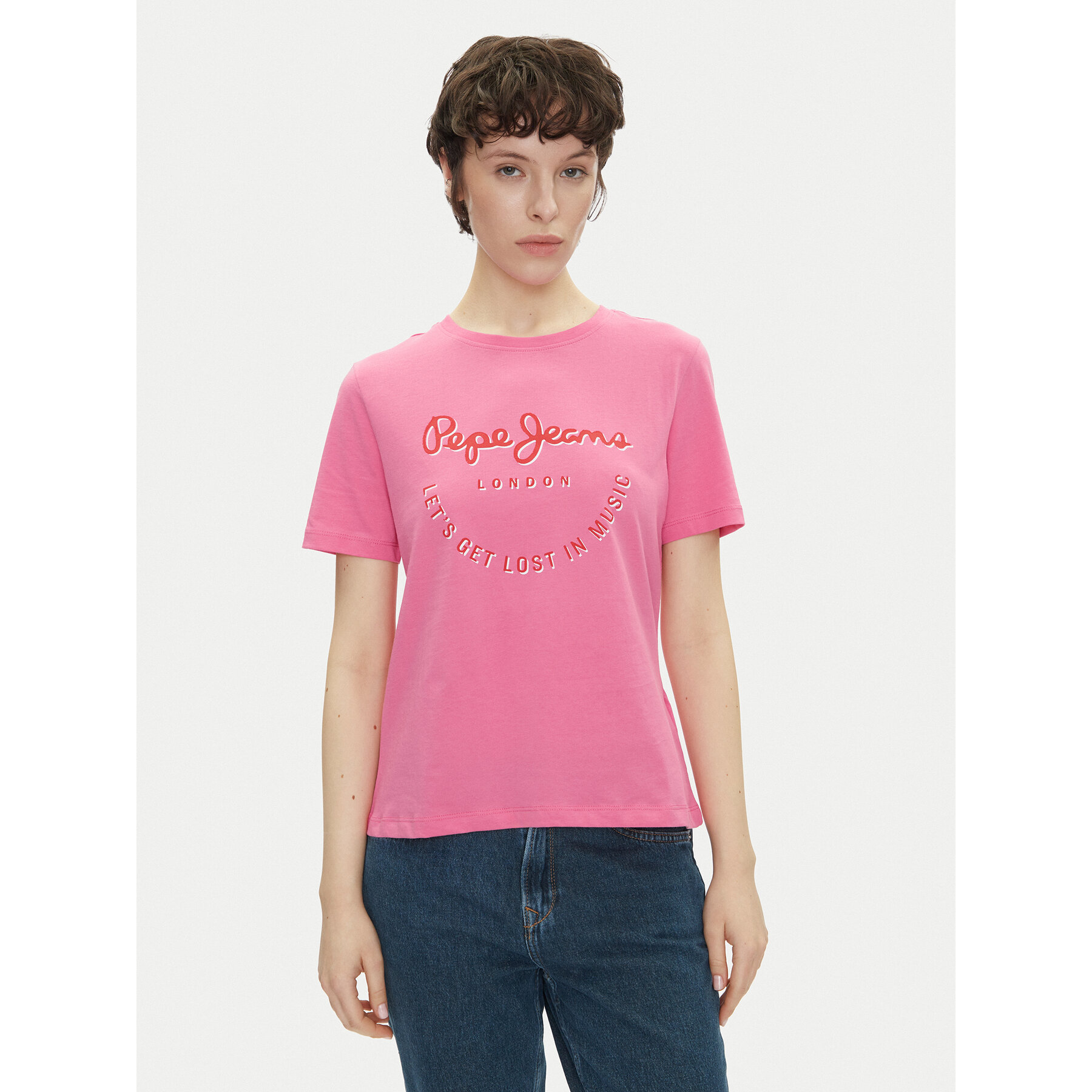 Pepe Jeans Póló Rumer PL506072 Rózsaszín Regular Fit