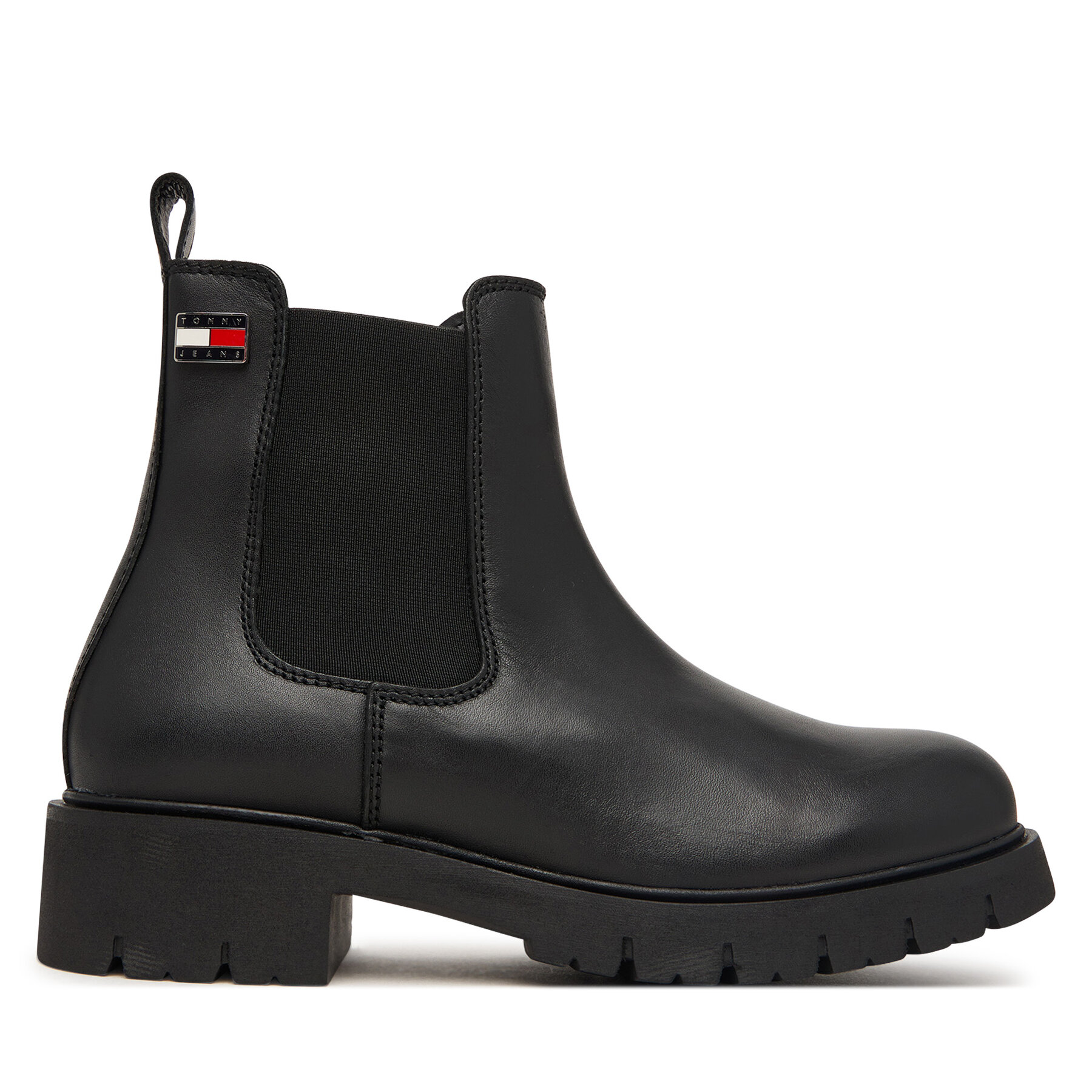 Členková obuv s elastickým prvkom Tommy Jeans Tjw Cleated Chelsea Boots EN0EN03105 Čierna