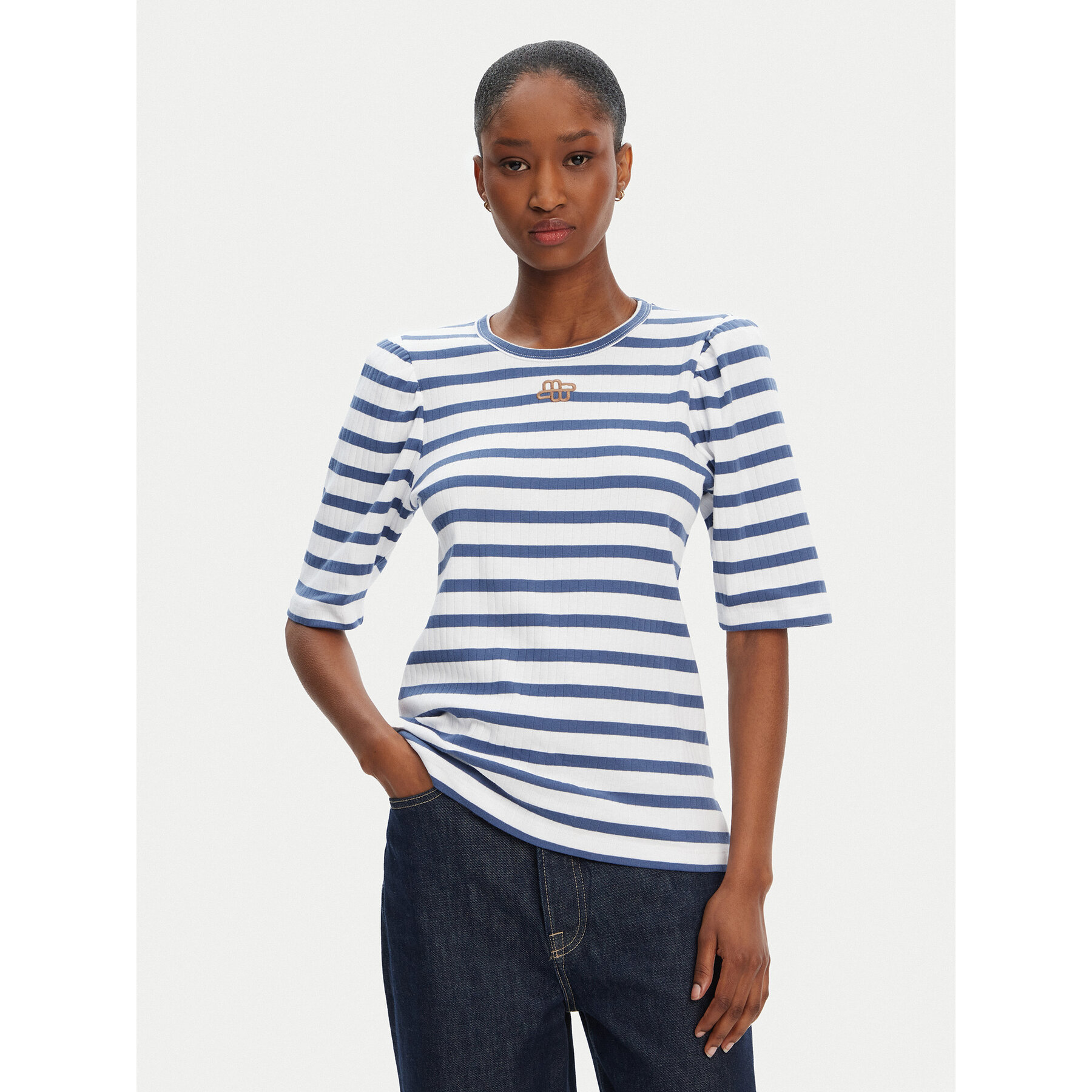 Munthe T-shirt Parsa 252110025264 Blu Regular Fit